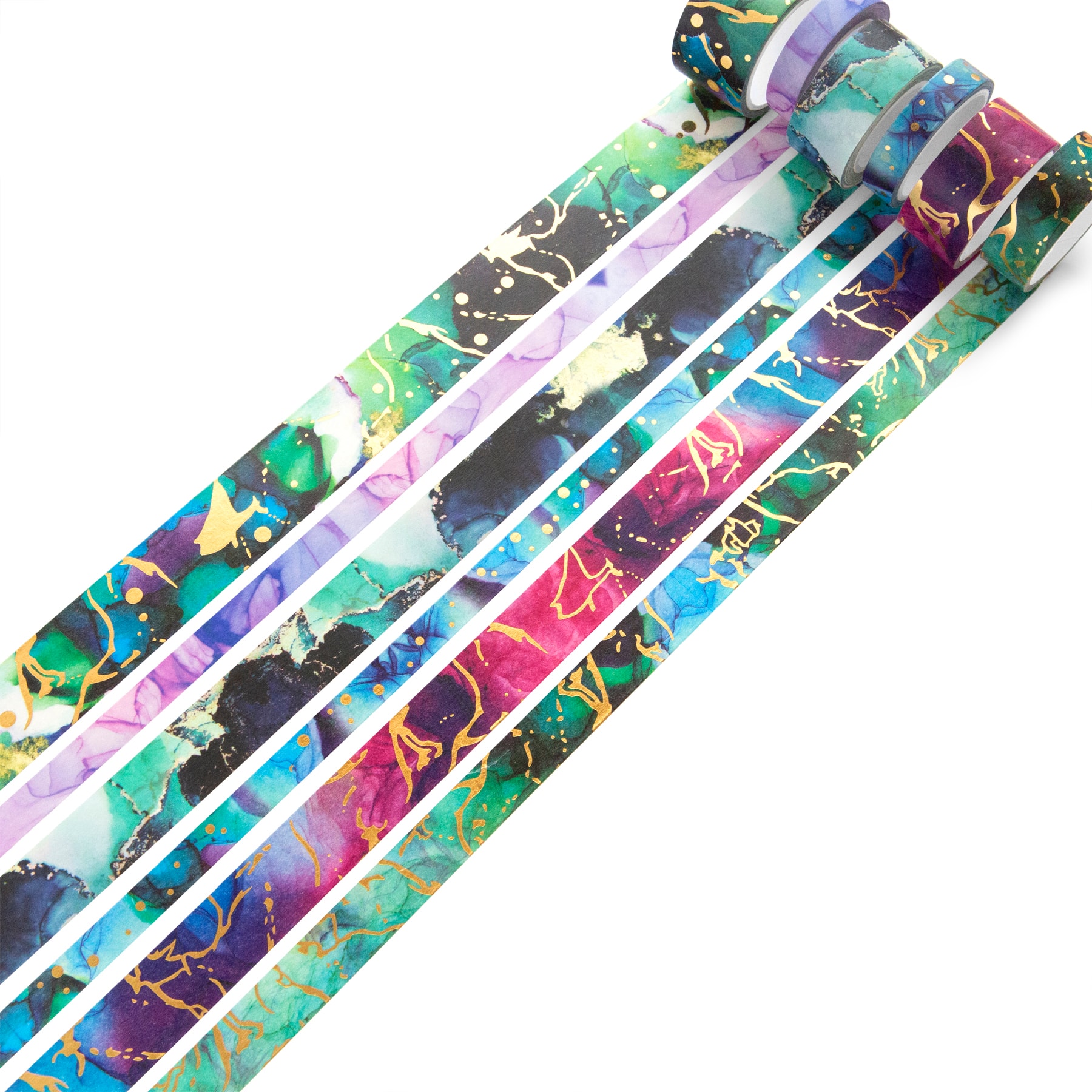 12 Packs: 6 ct. (72 total) Gilded Ink Washi Tapes Tube by Recollections™