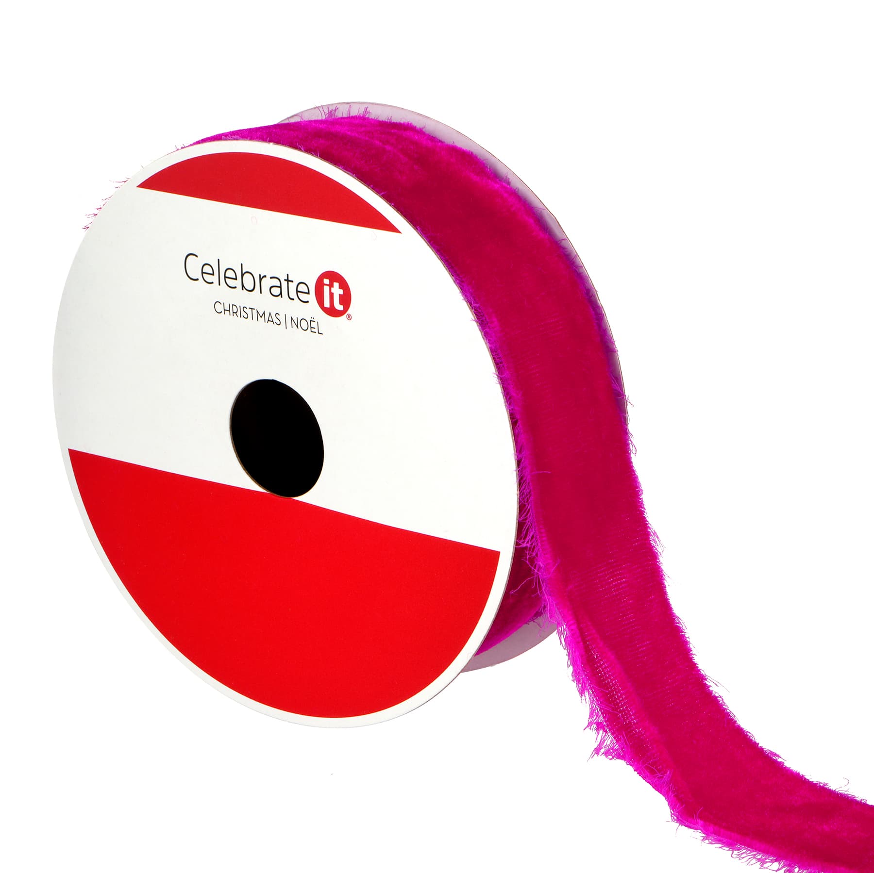 1.5&#x22; x 15ft. Hot Pink Velvet Ribbon by Celebrate It&#xAE;