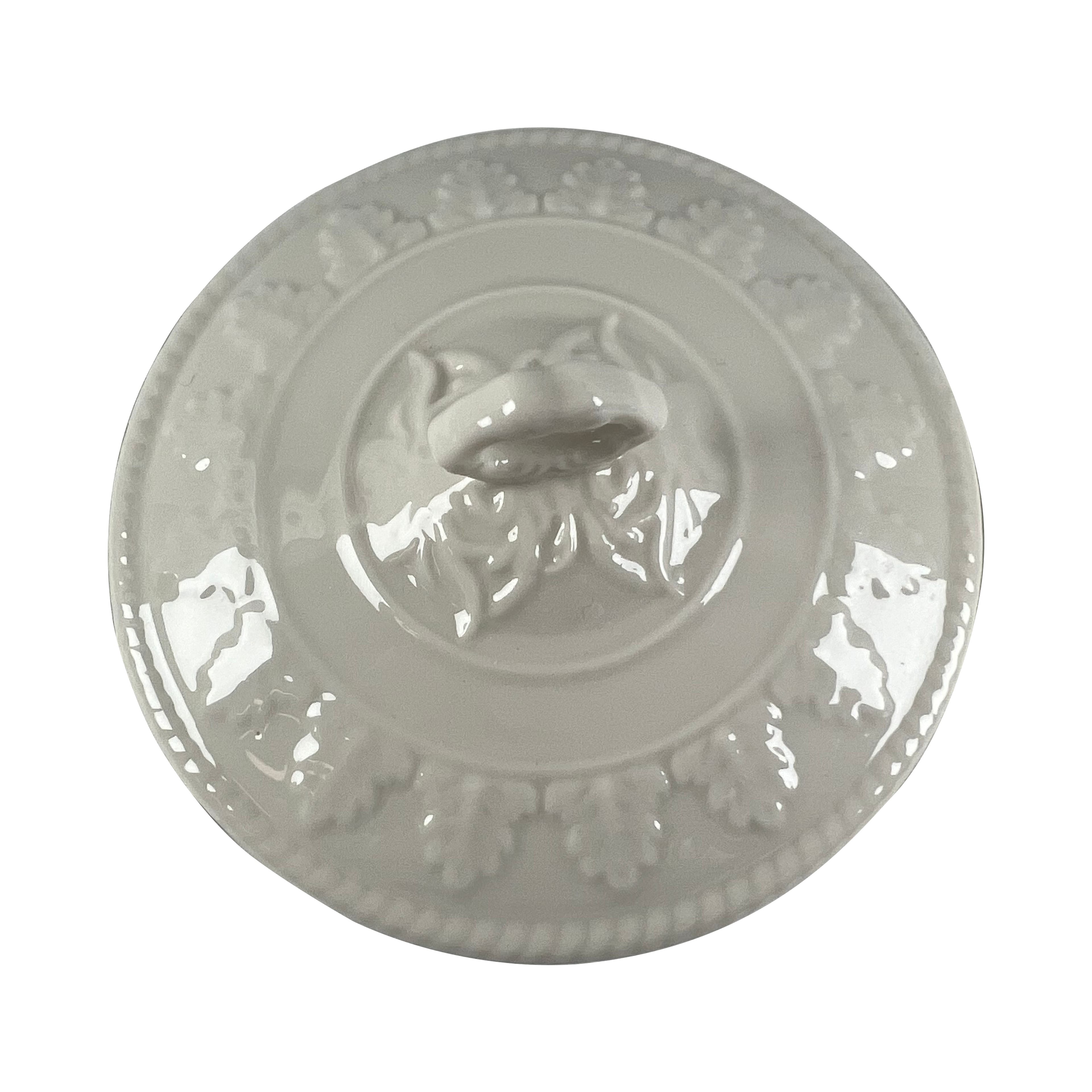 4" White Round Ceramic Jewelry Box Tabletop Décor by Ashland®