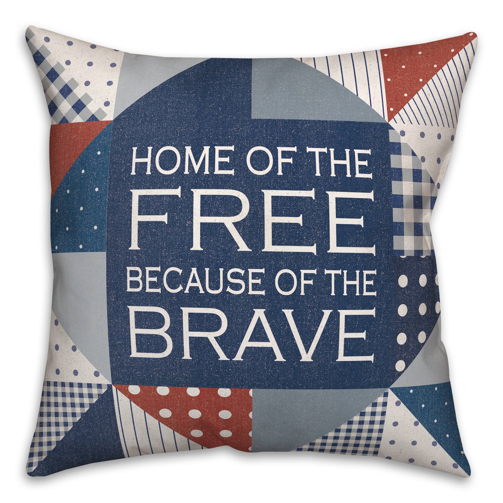 Home of the Free Because of the Brave Throw Pillow