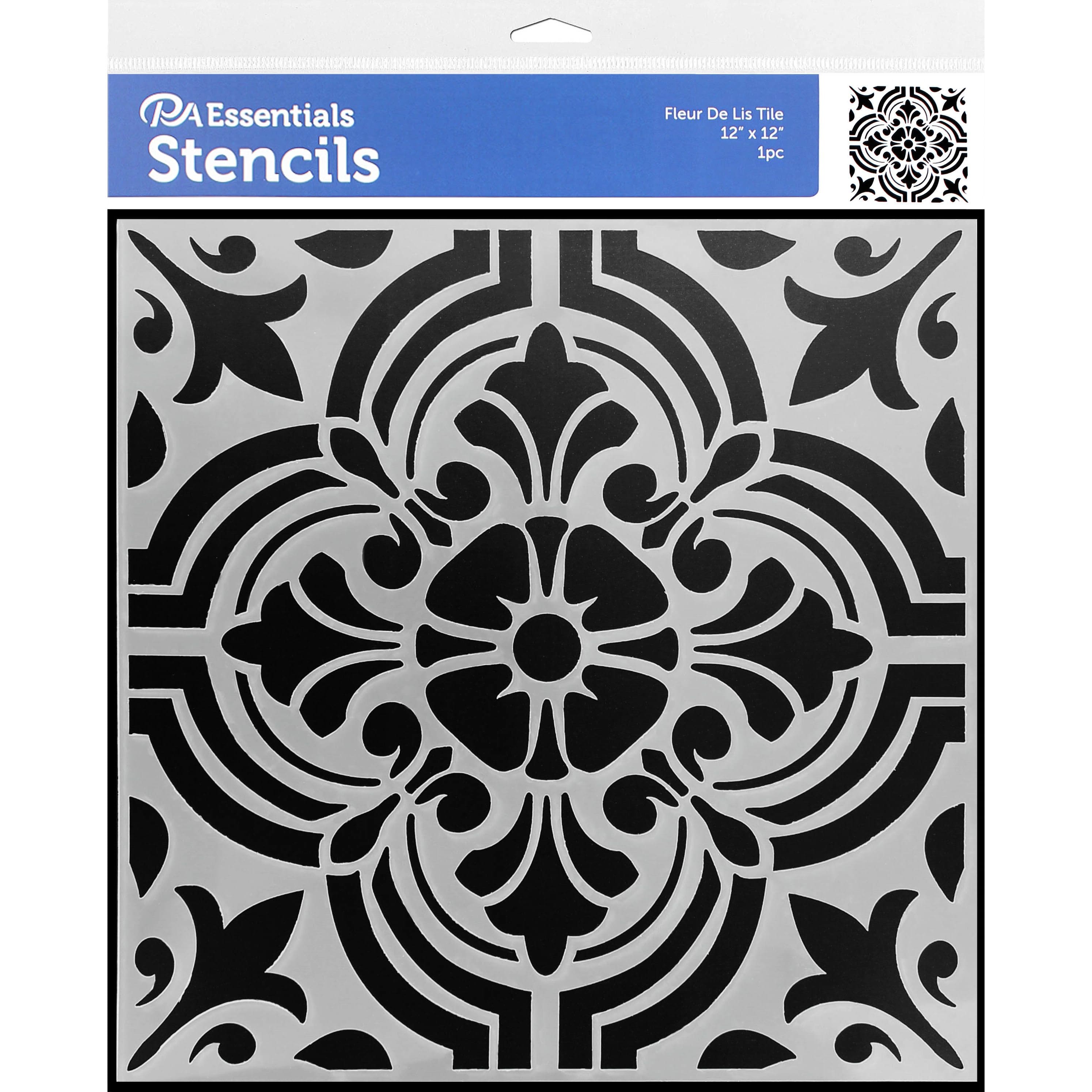 PA Essentials Fleur De Lis Tile Stencil, 12&#x22; x 12&#x22;