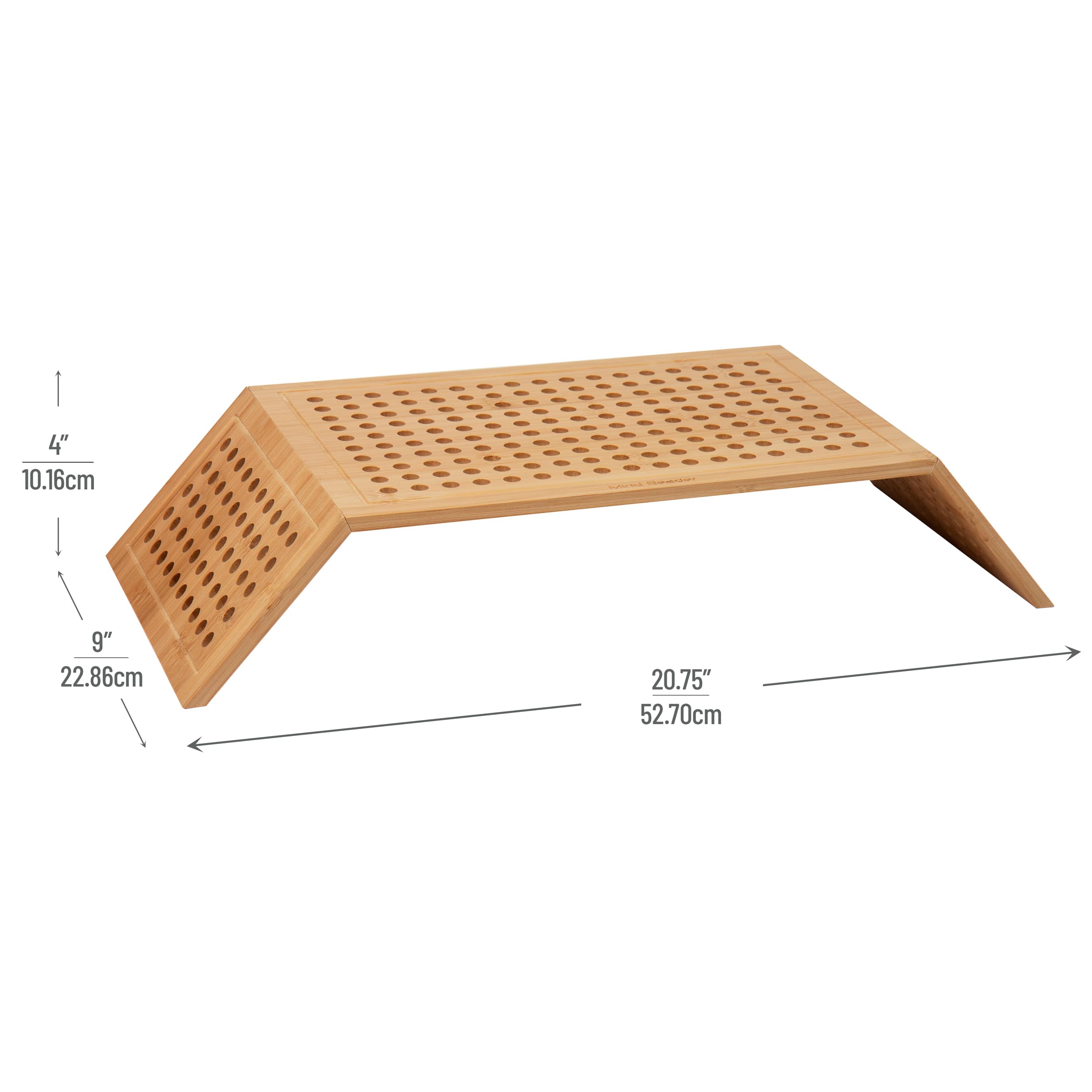 Mind Reader Lattice Collection Brown Rayon from Bamboo Foldable Monitor Stand