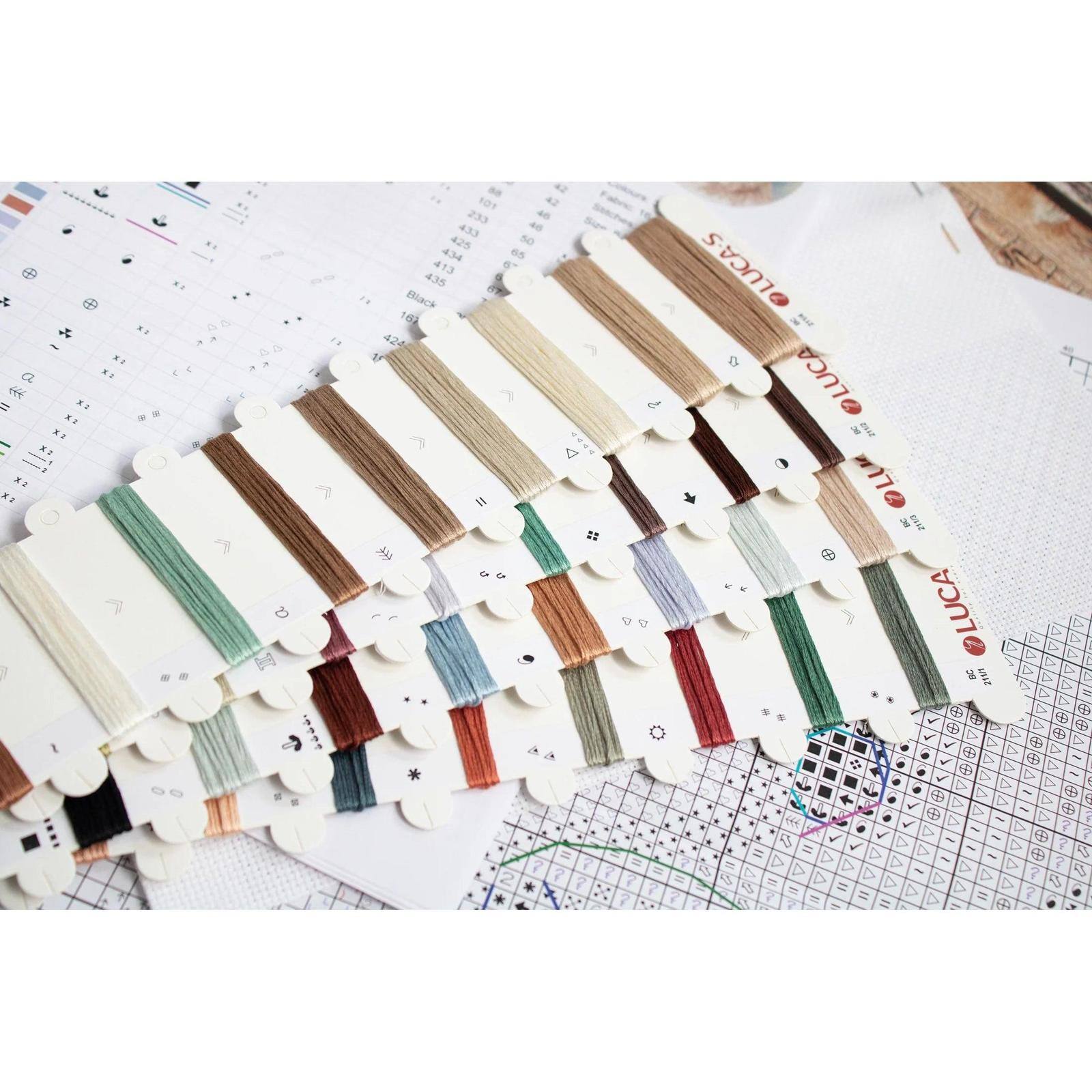 Luca-S Labrador Counted Cross Stitch Kit with Display Hoop