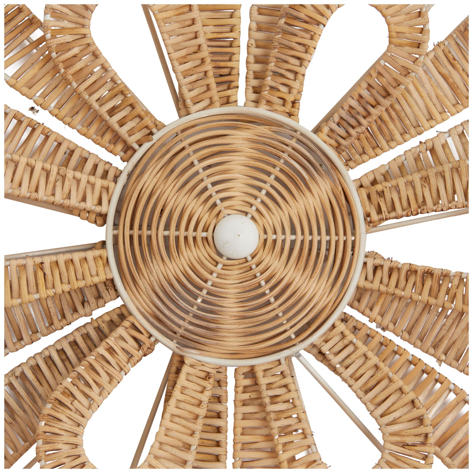 Brown Rattan Daisy Floral Wall Decor with Metal Wire 31&#x22; x 2&#x22; x 31&#x22;