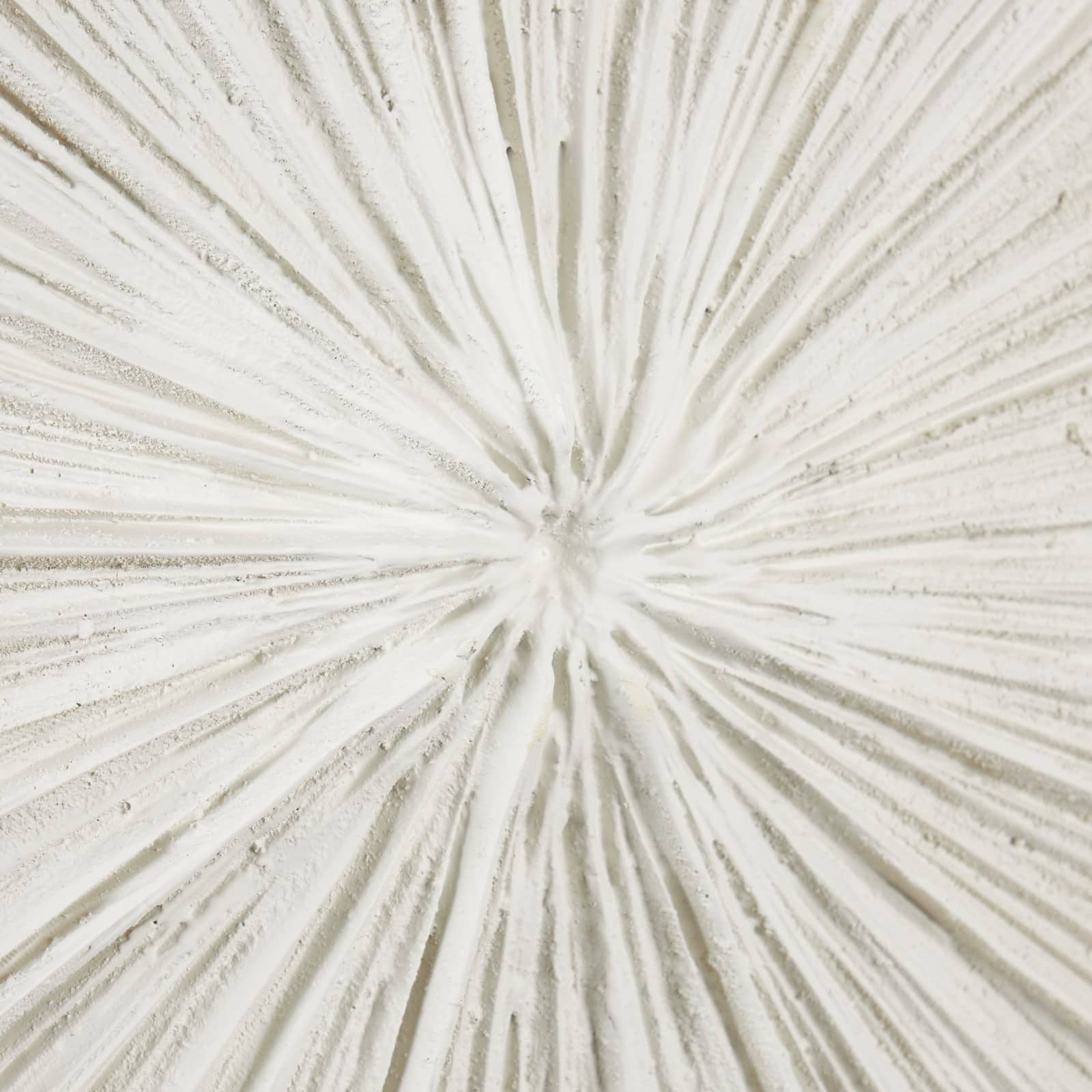 23&#x22; Cream Resin Coral Textured Round Sculpture