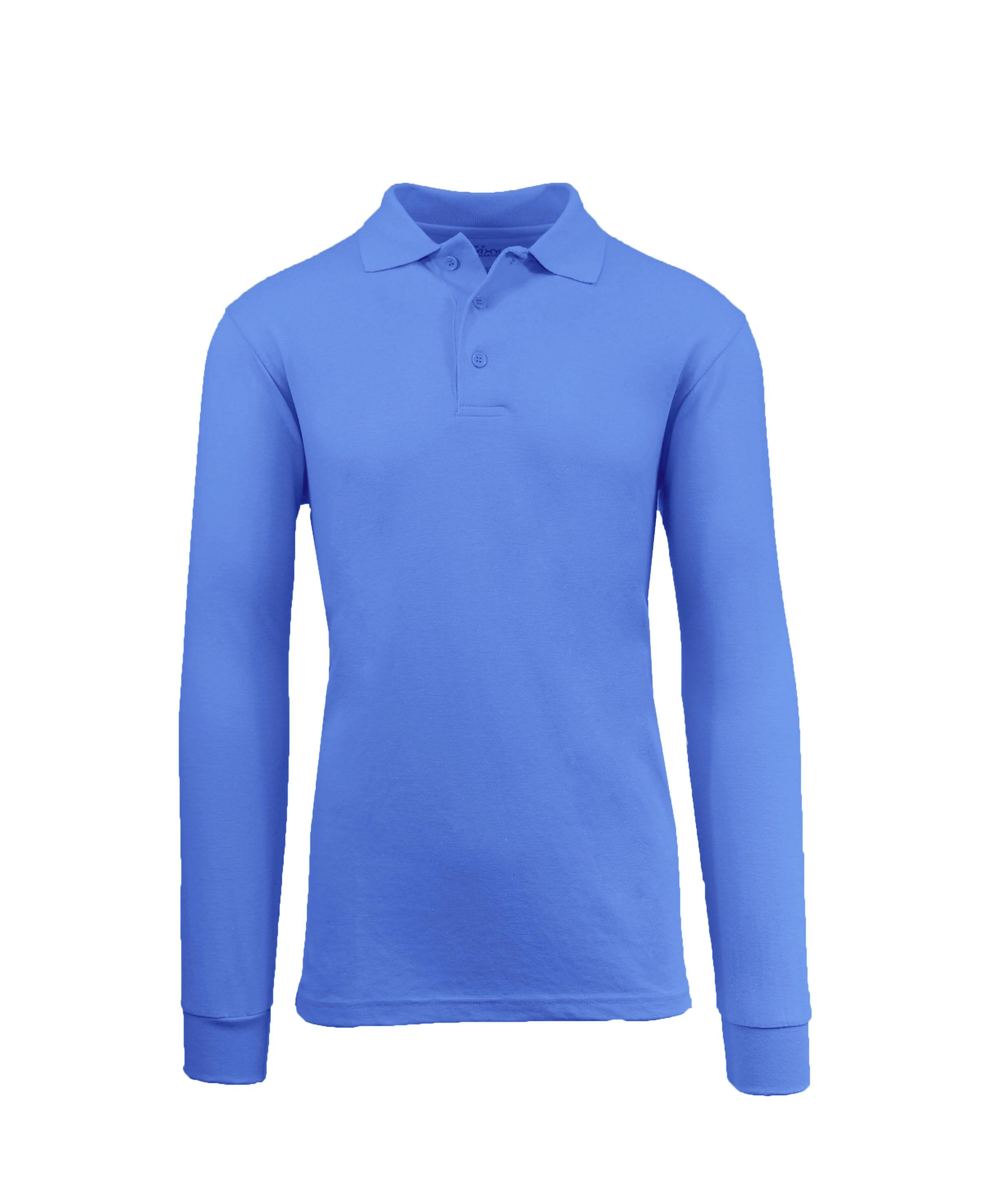 Galaxy by Harvic Long Sleeve Men's Pique Polo Shirt