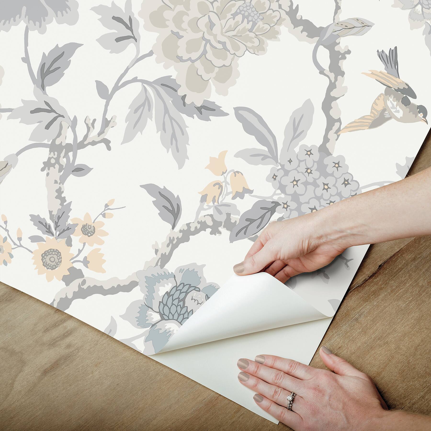 RoomMates Gray & Taupe Gray Candid Moments Peel & Stick Wallpaper