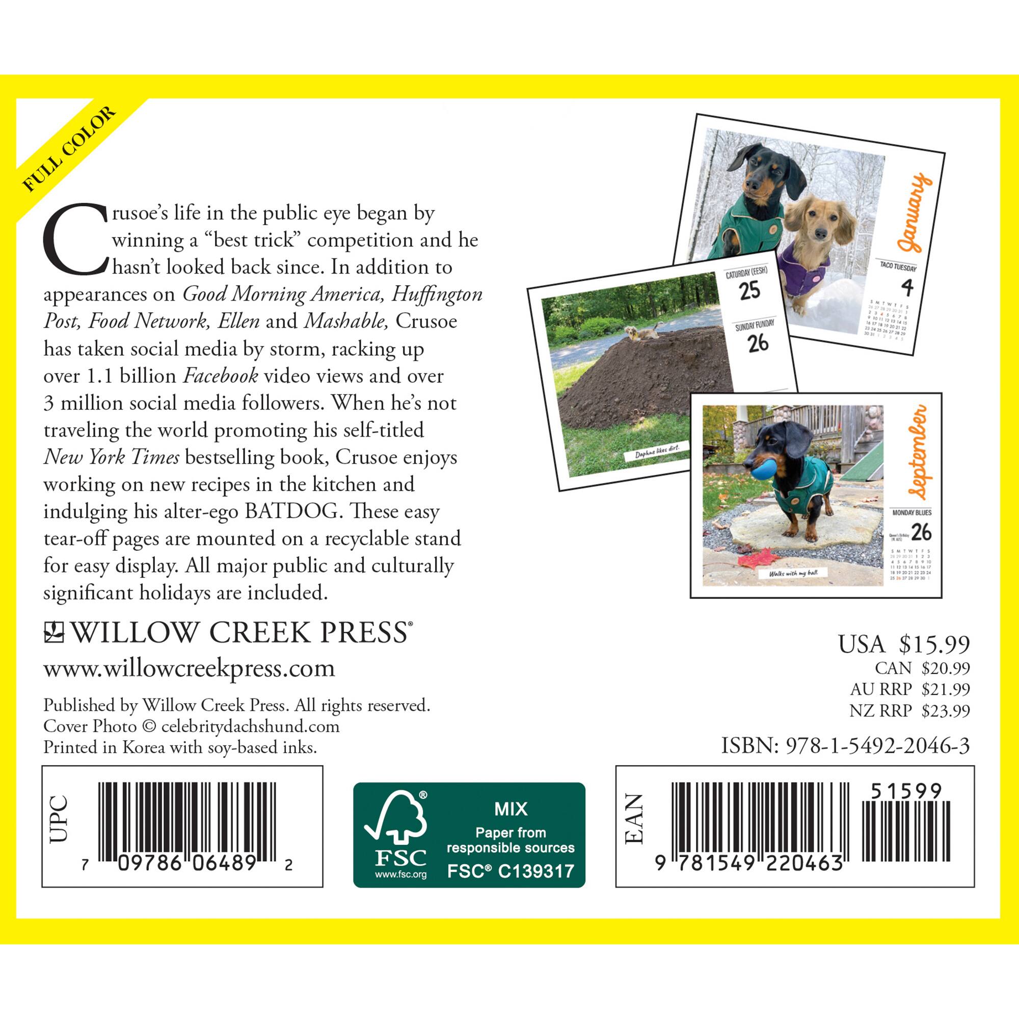 2022 Crusoe The Celebrity Dachshund Desk Calendar | Michaels
