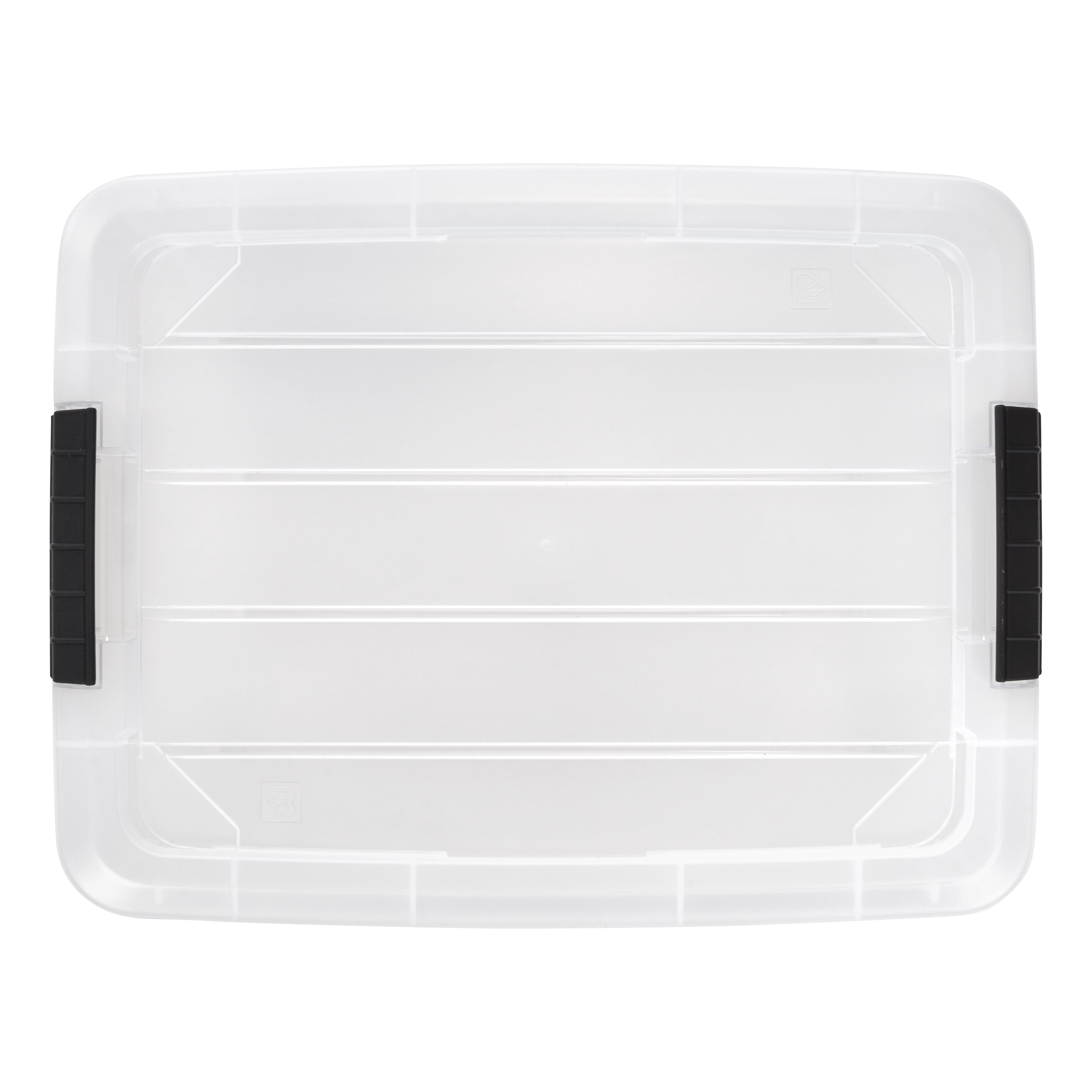 IRIS® 32qt. Buckled Clear Boxes with Clear Buckle Lids, 4ct.