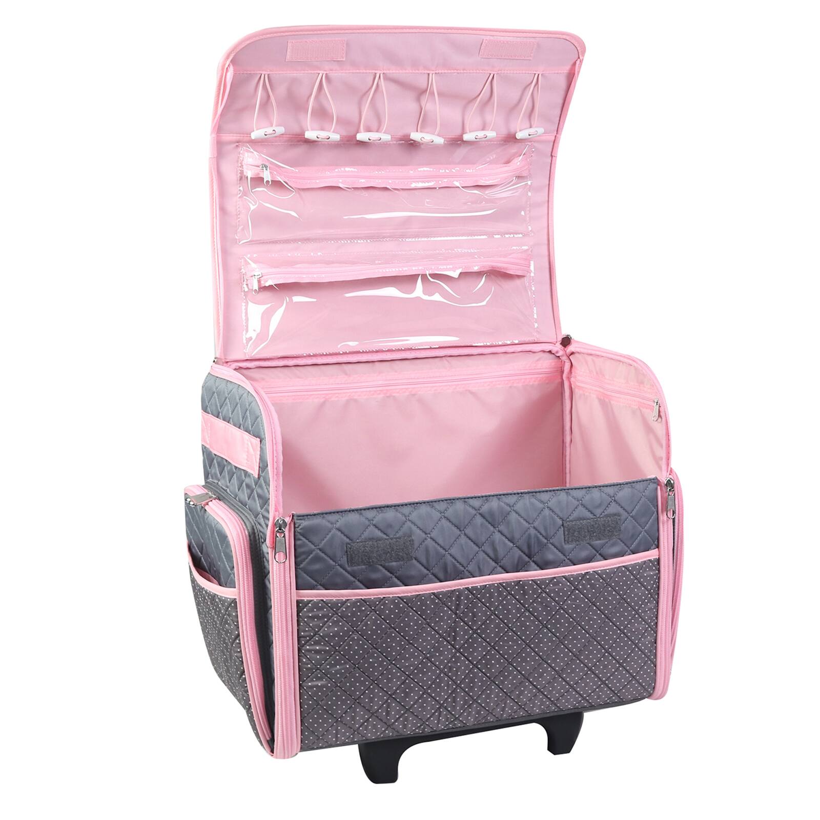 Everything Mary Pink & Gray Collapsible Deluxe Sewing Storage Case
