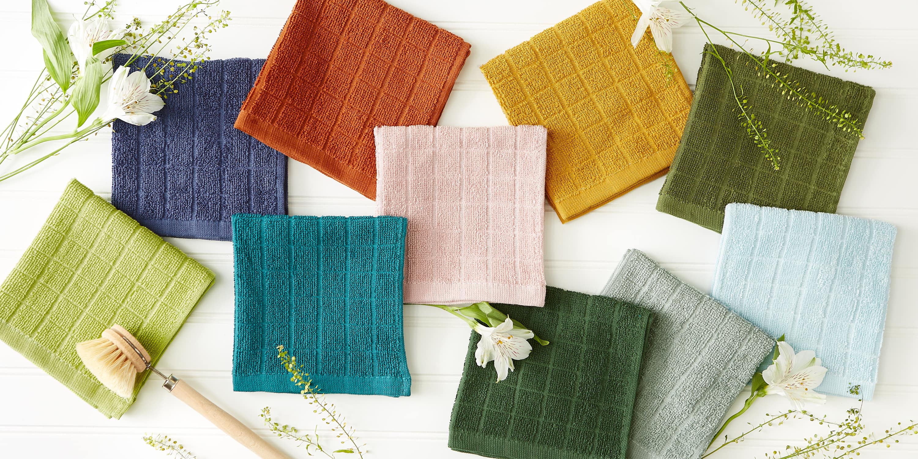 DII&#xAE; Solid Windowpane Terry Dishcloth Set