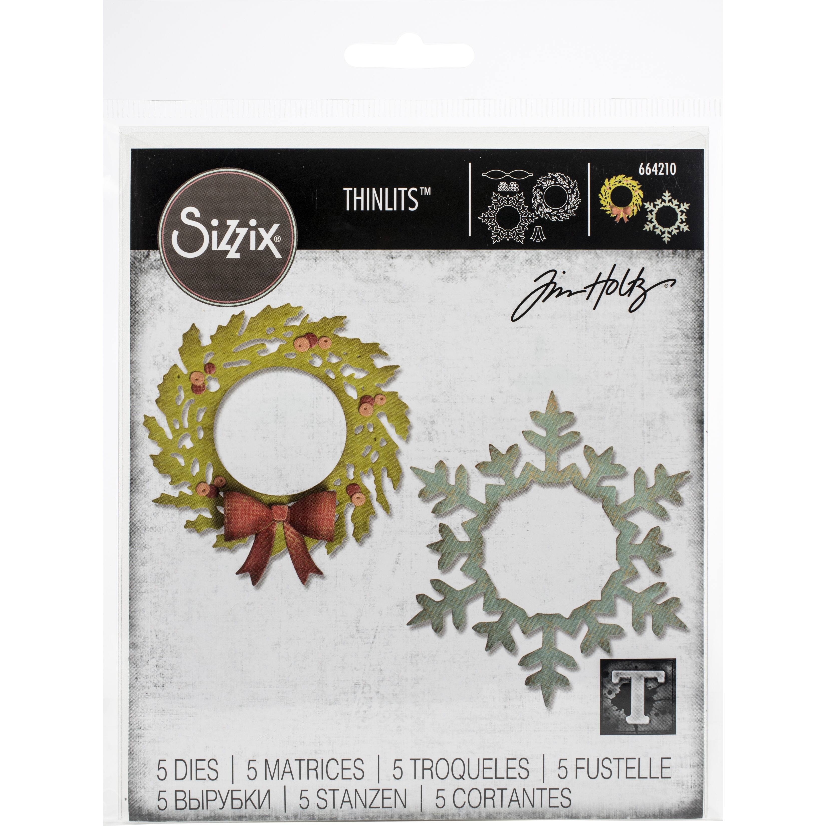 Sizzix® Thinlits™ Tim Holtz Wreath & Snowflake Dies | Michaels®