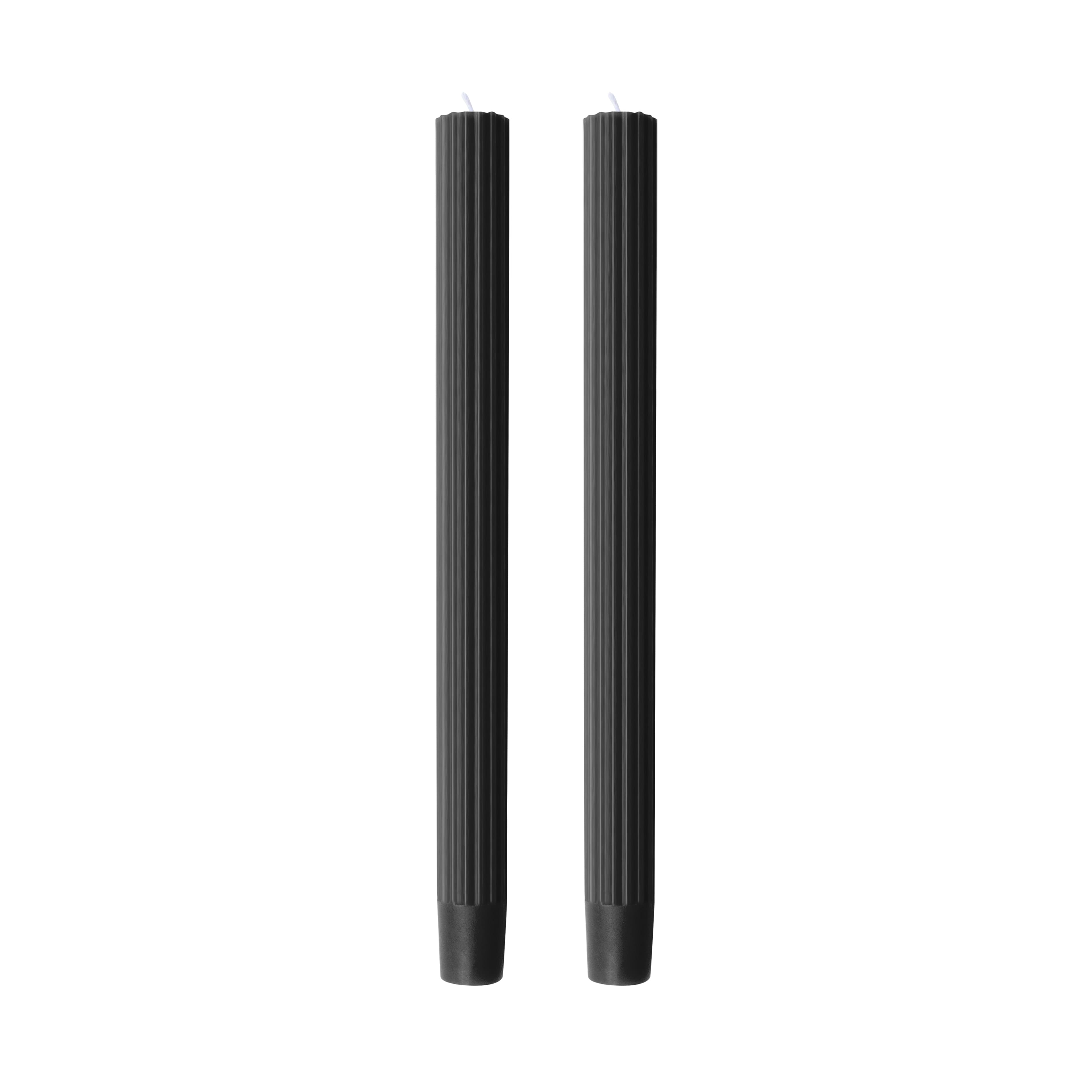 10&#x22; Black Flute Taper Candles, 2ct. by Ashland&#xAE;