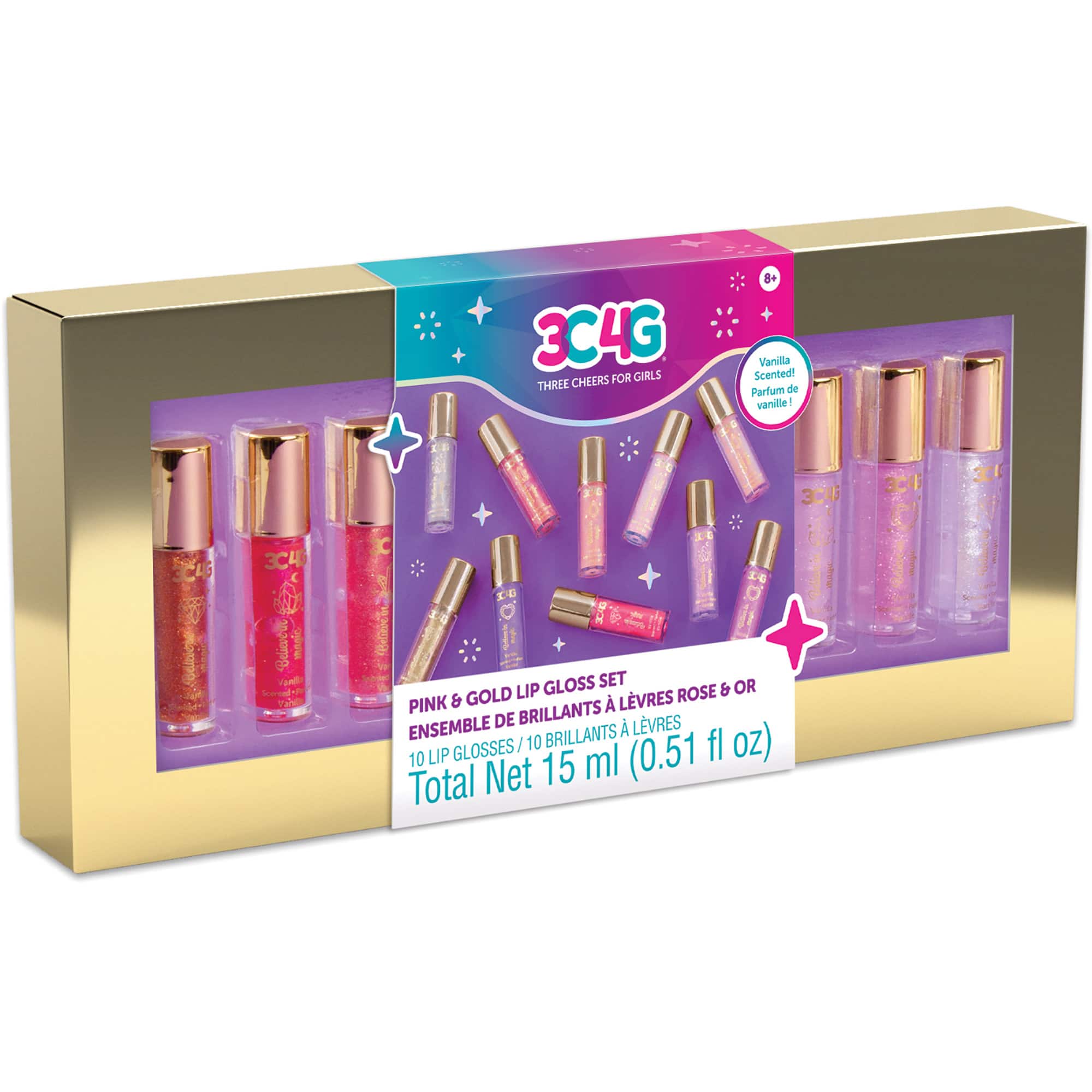 Make It Real&#x2122; 3C4G&#xAE; Mini Pink &#x26; Gold Wand Lip Gloss Set