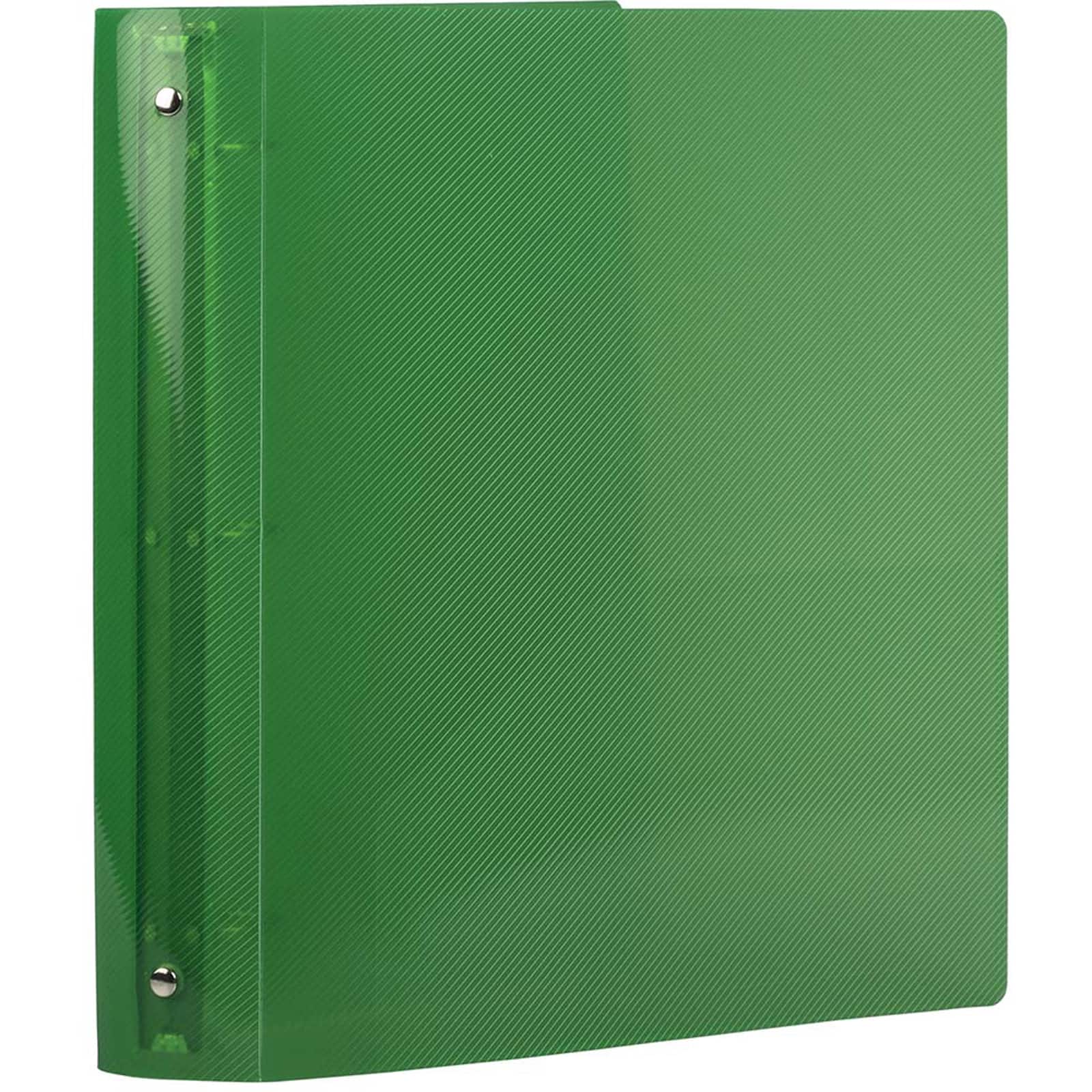 JAM Paper Designders® 1.5" Green Plastic 3 Metal Ring Binder