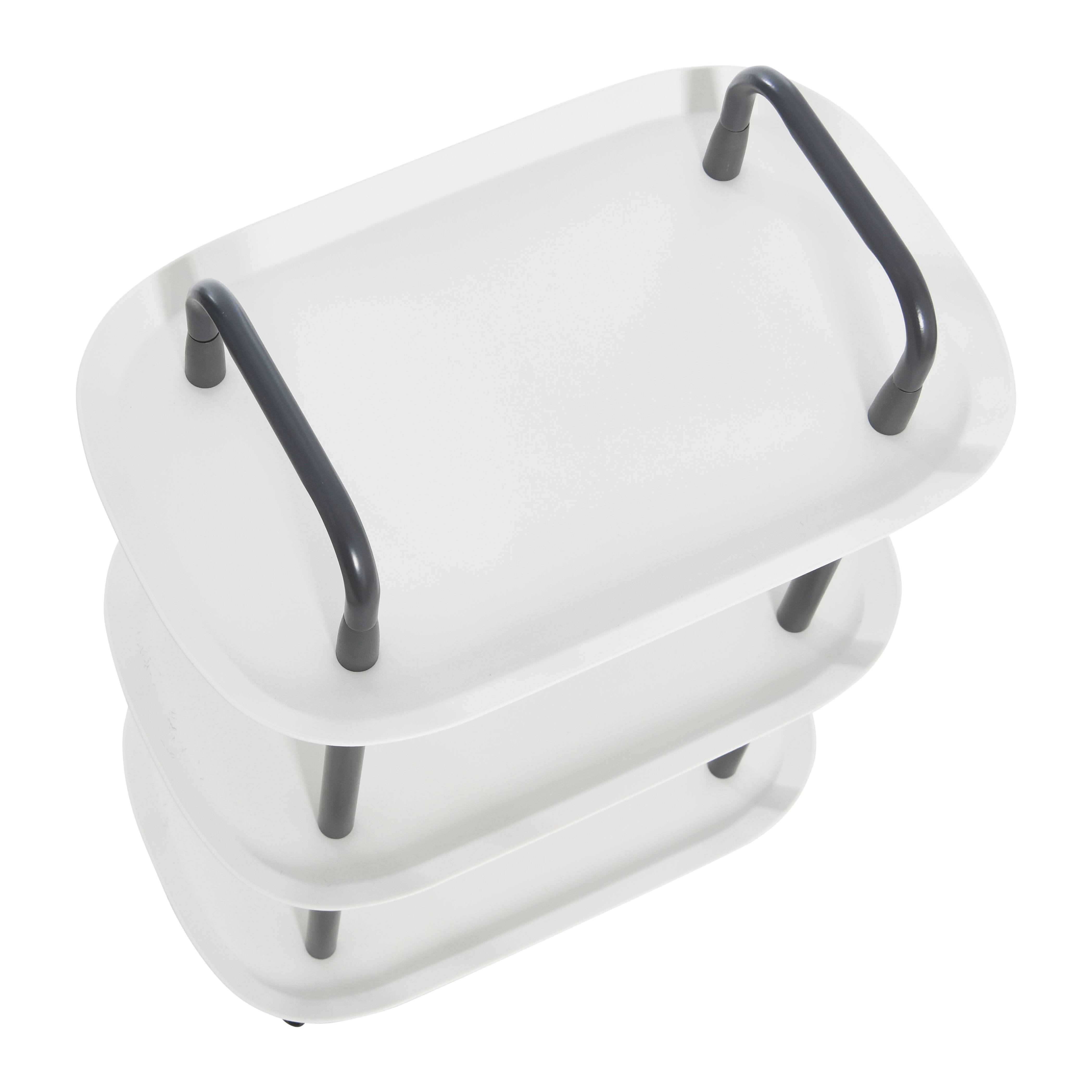 Hello Honey® Main + Mesa™ 3-Tier Modern Plastic and Metal Trolley