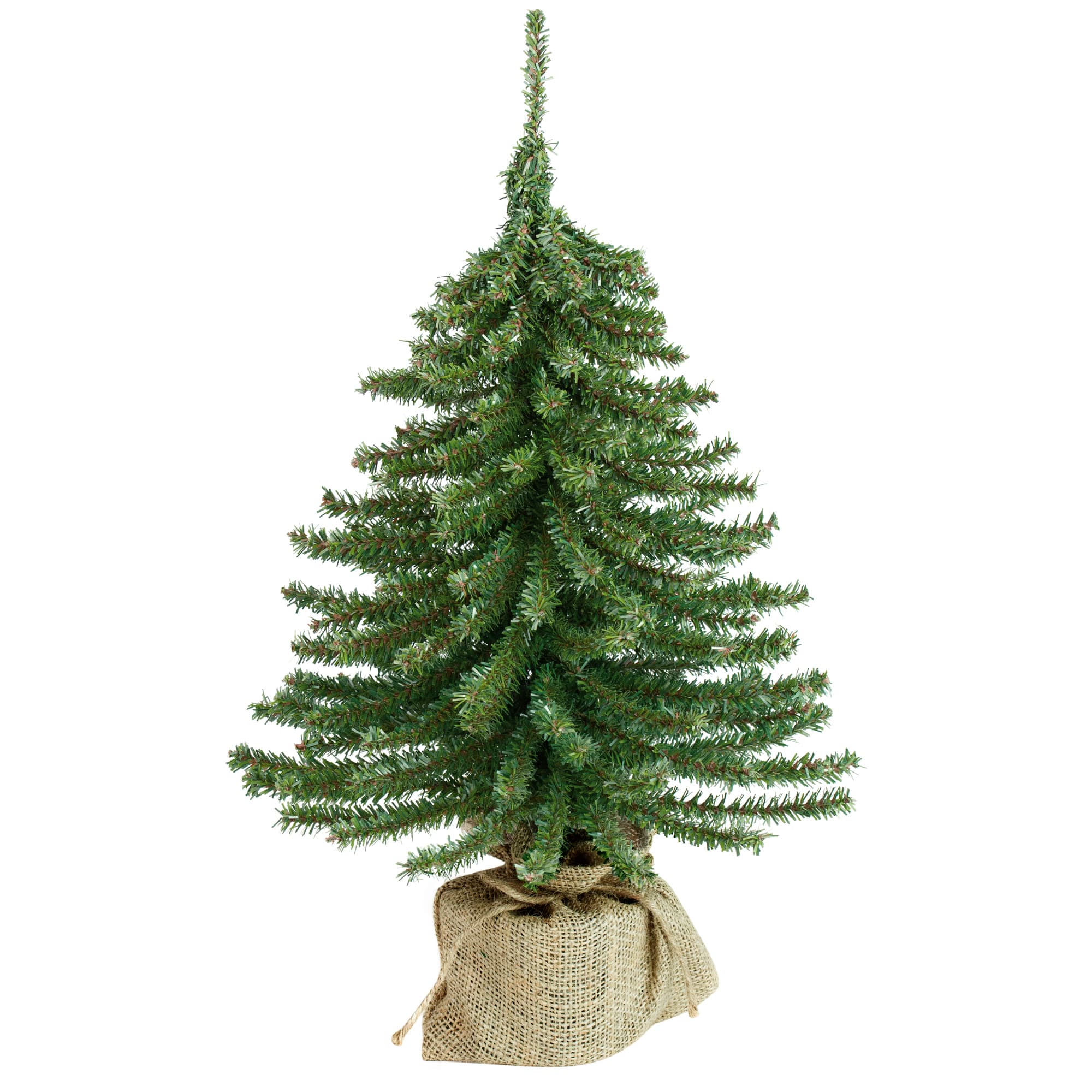 18&#x22; Unlit Downswept Mini Village Pine Artificial Christmas Tree in Burlap Base