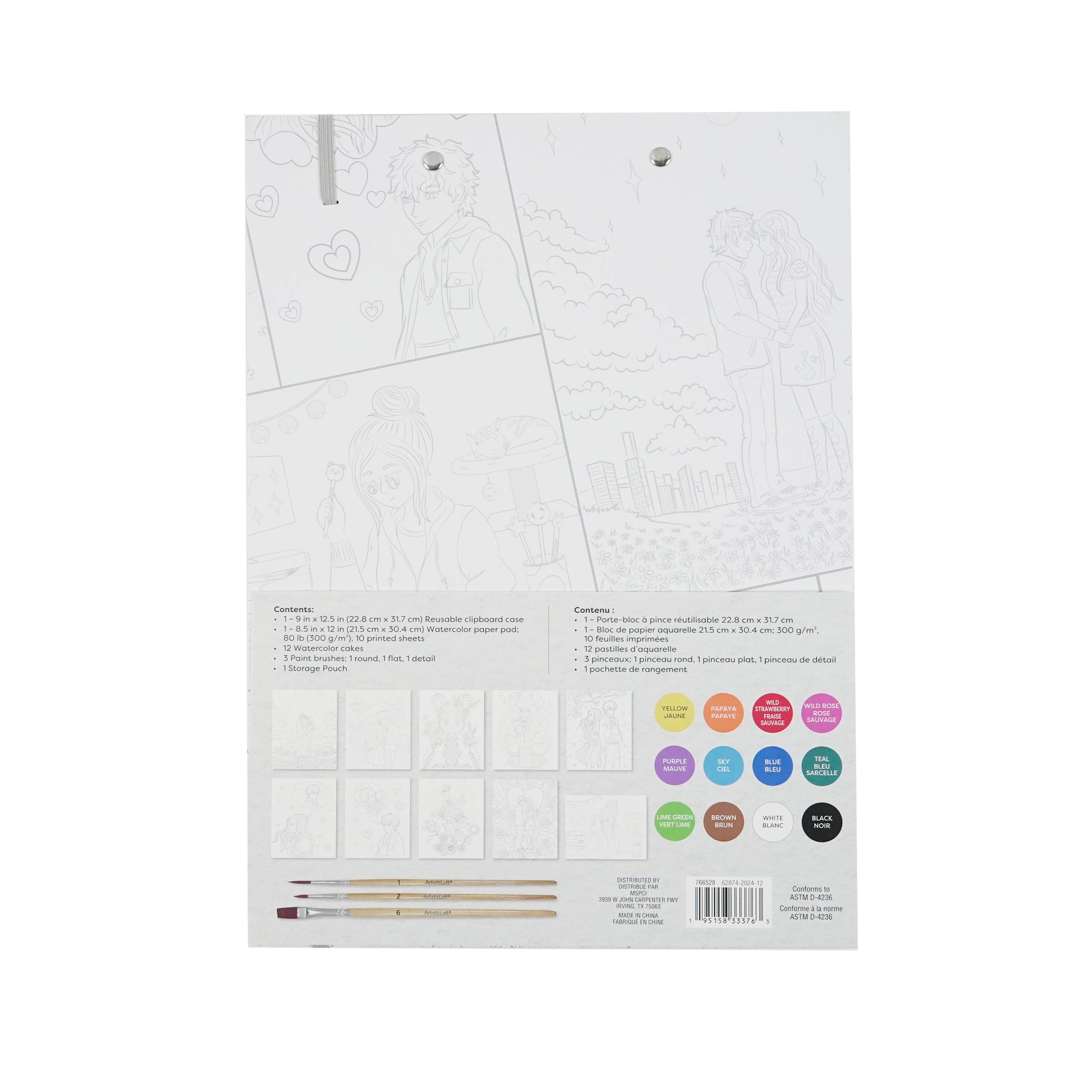 Manga Romance Watercolour Painting Book Kit by Artist's Loft®