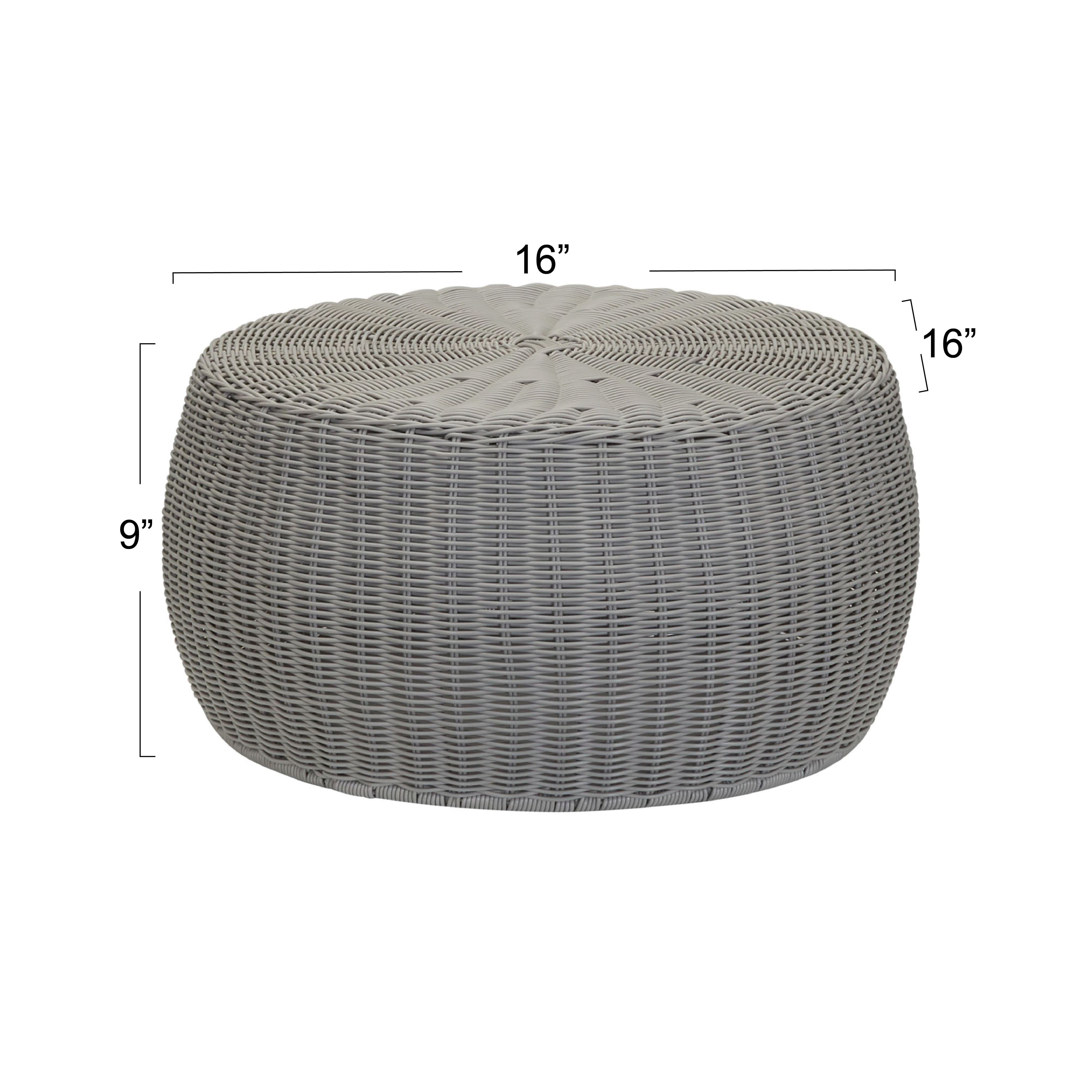 Household Essentials 9&#x22; Woven Storage Ottoman