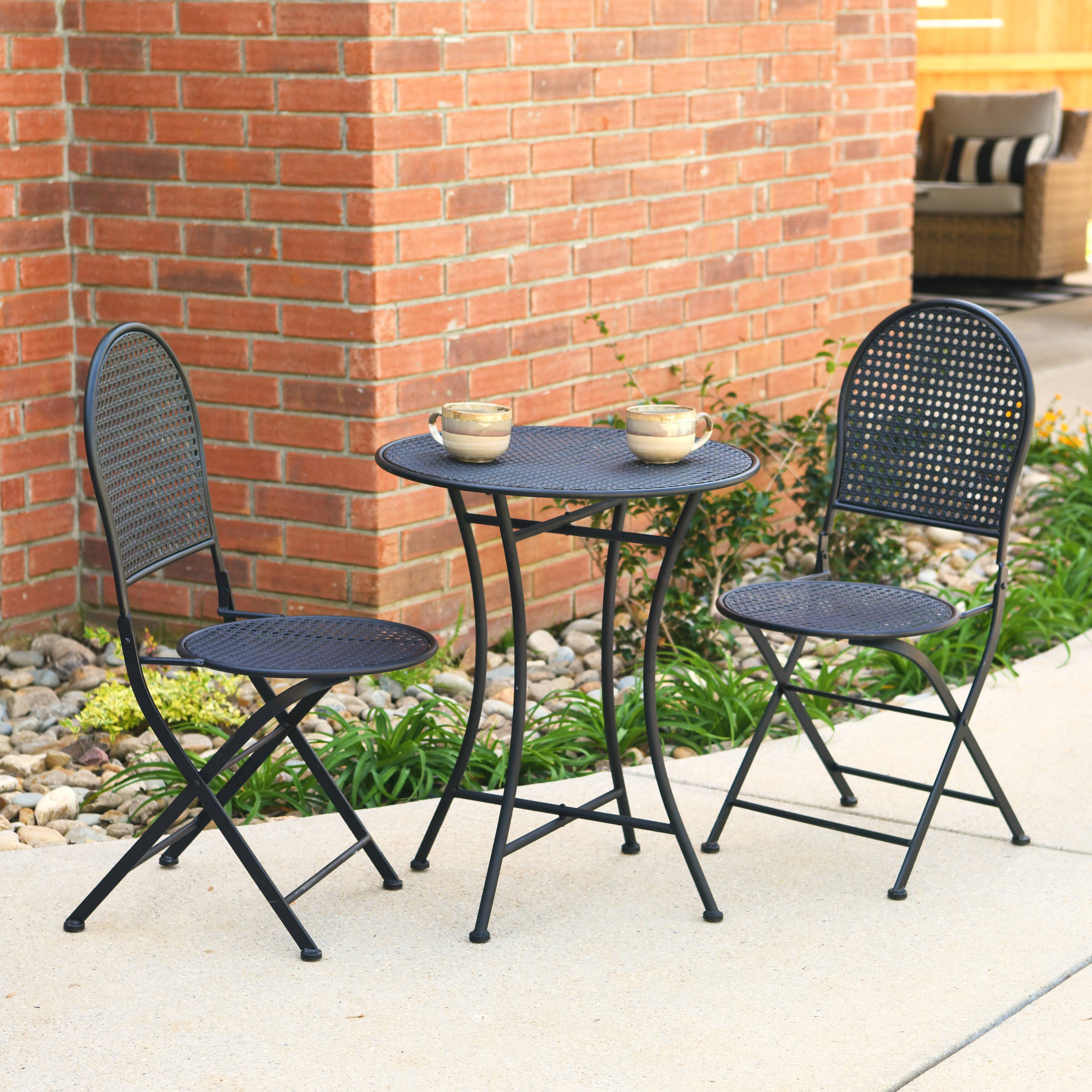 Metal Cane Outdoor Bistro Patio Set