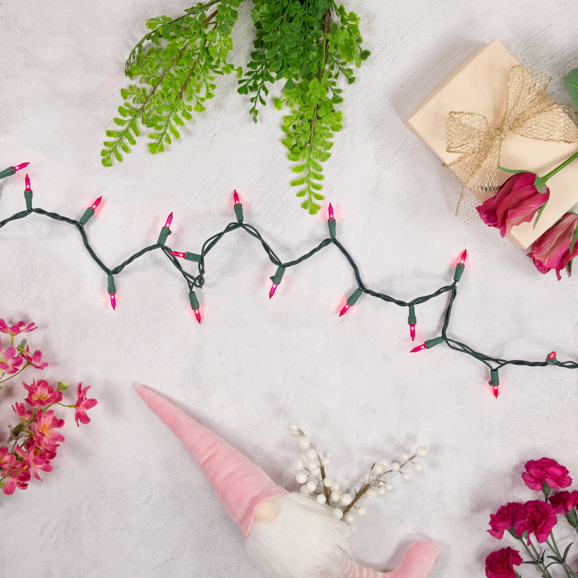 100ct. Mini Christmas String Lights with Green Wire