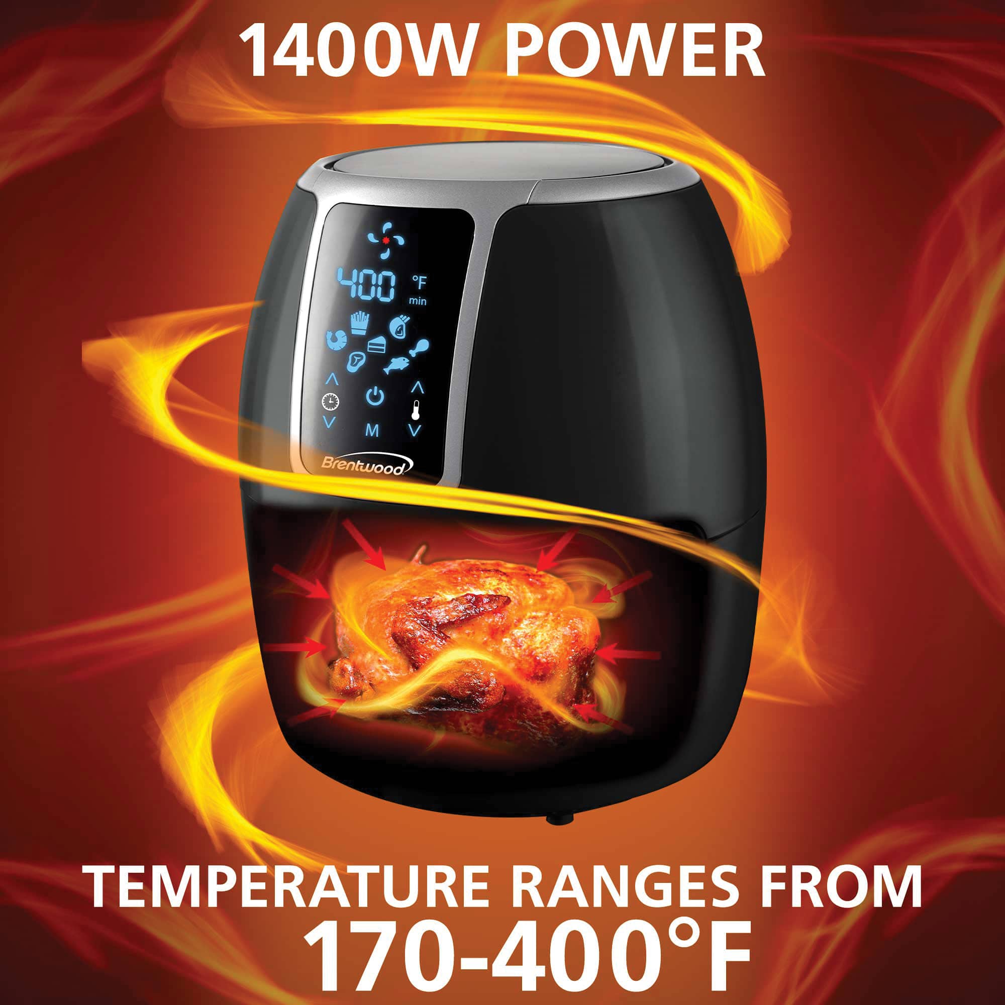 Brentwood 4-qt. 1400 Watt Electric Digital Air Fryer