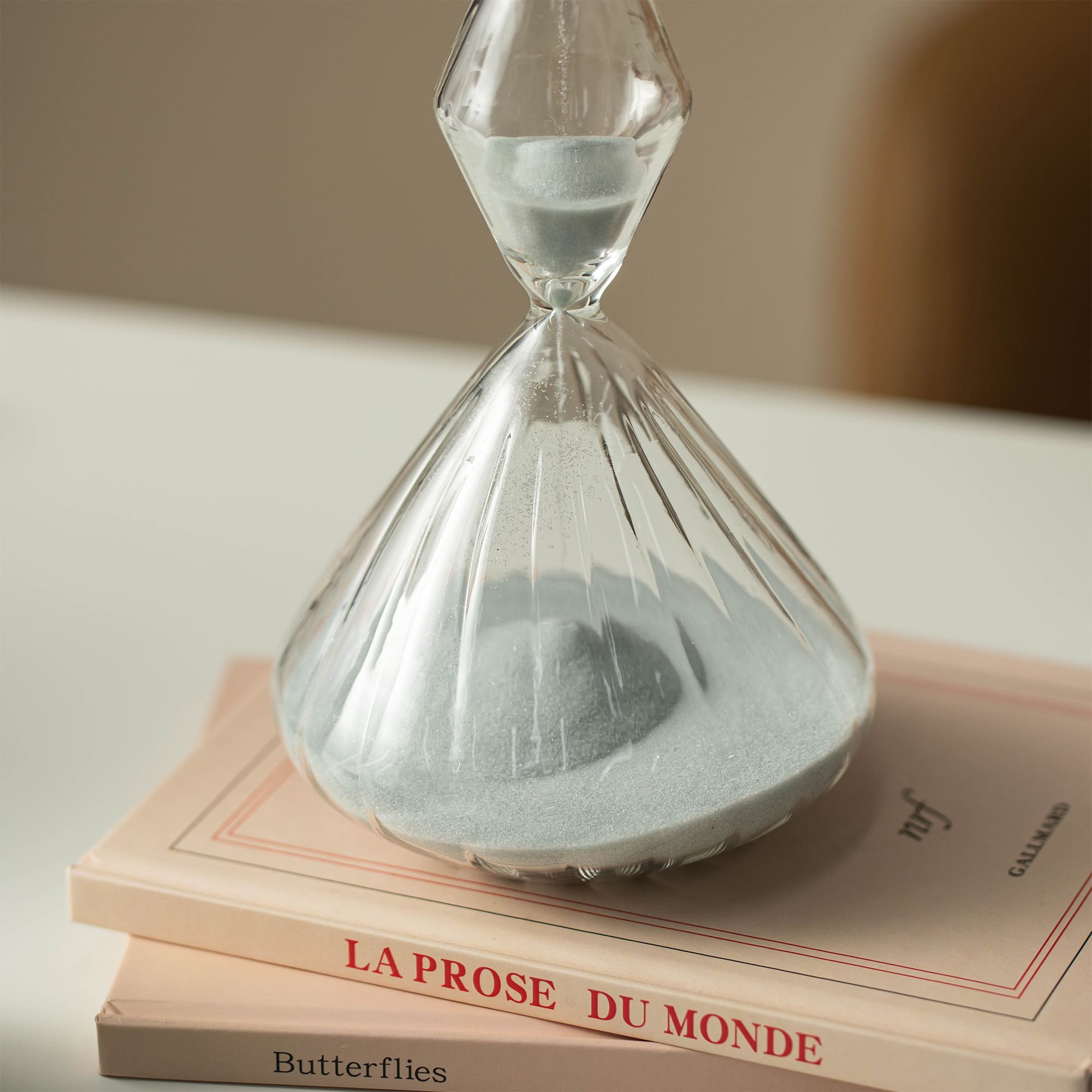 Glitzhome® 11" Geometric Tri-Layer Hourglasses with Gray Sand, 2ct.