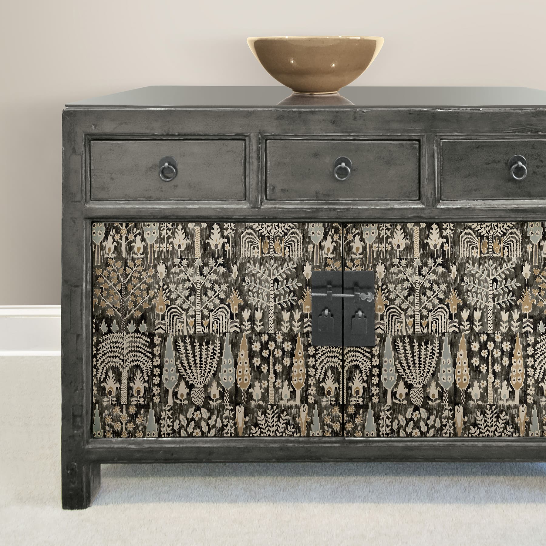 RoomMates Black Persian Ikat Peel &#x26; Stick Wallpaper