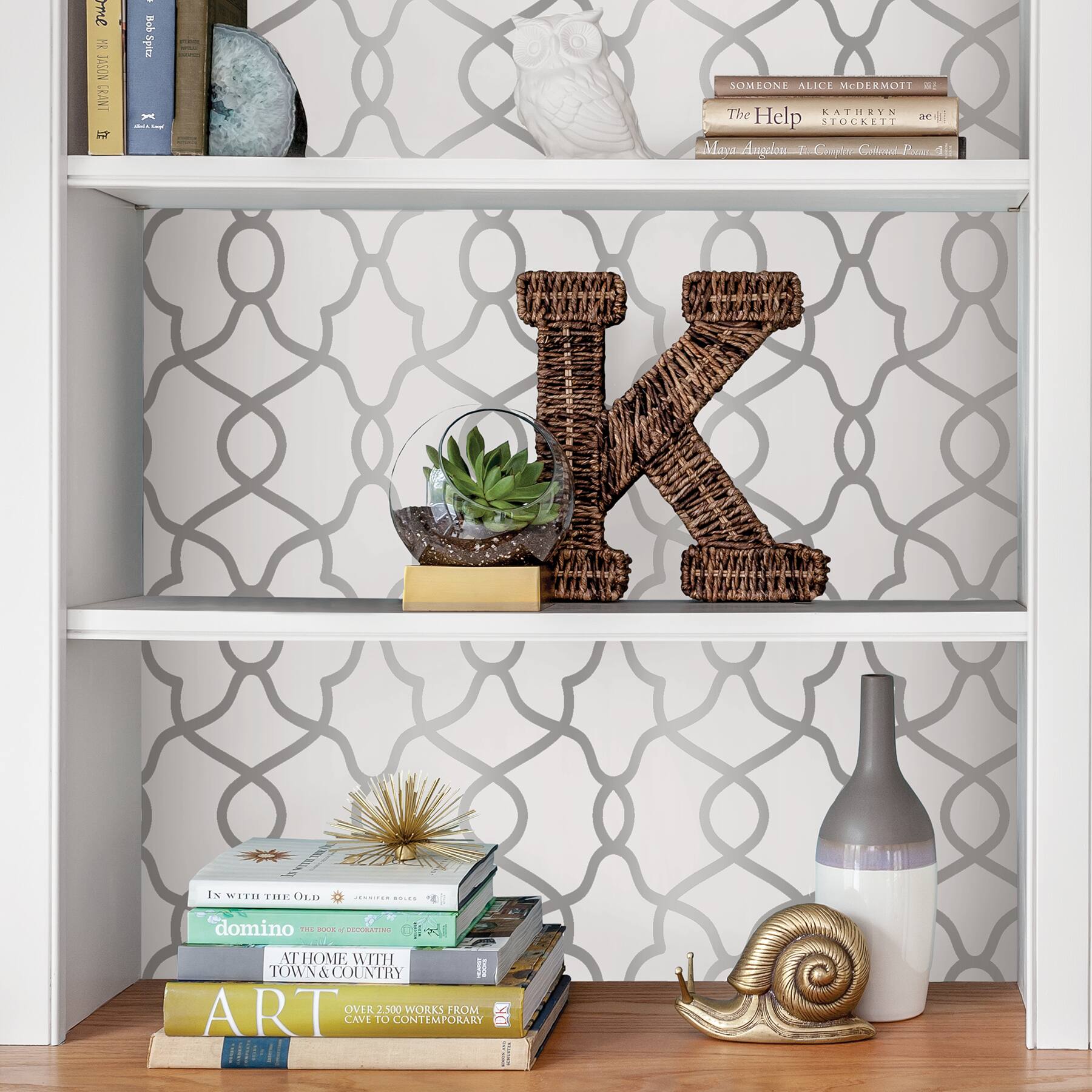 NuWallpaper White &#x26; Silver Clearly Cool Peel &#x26; Stick Wallpaper