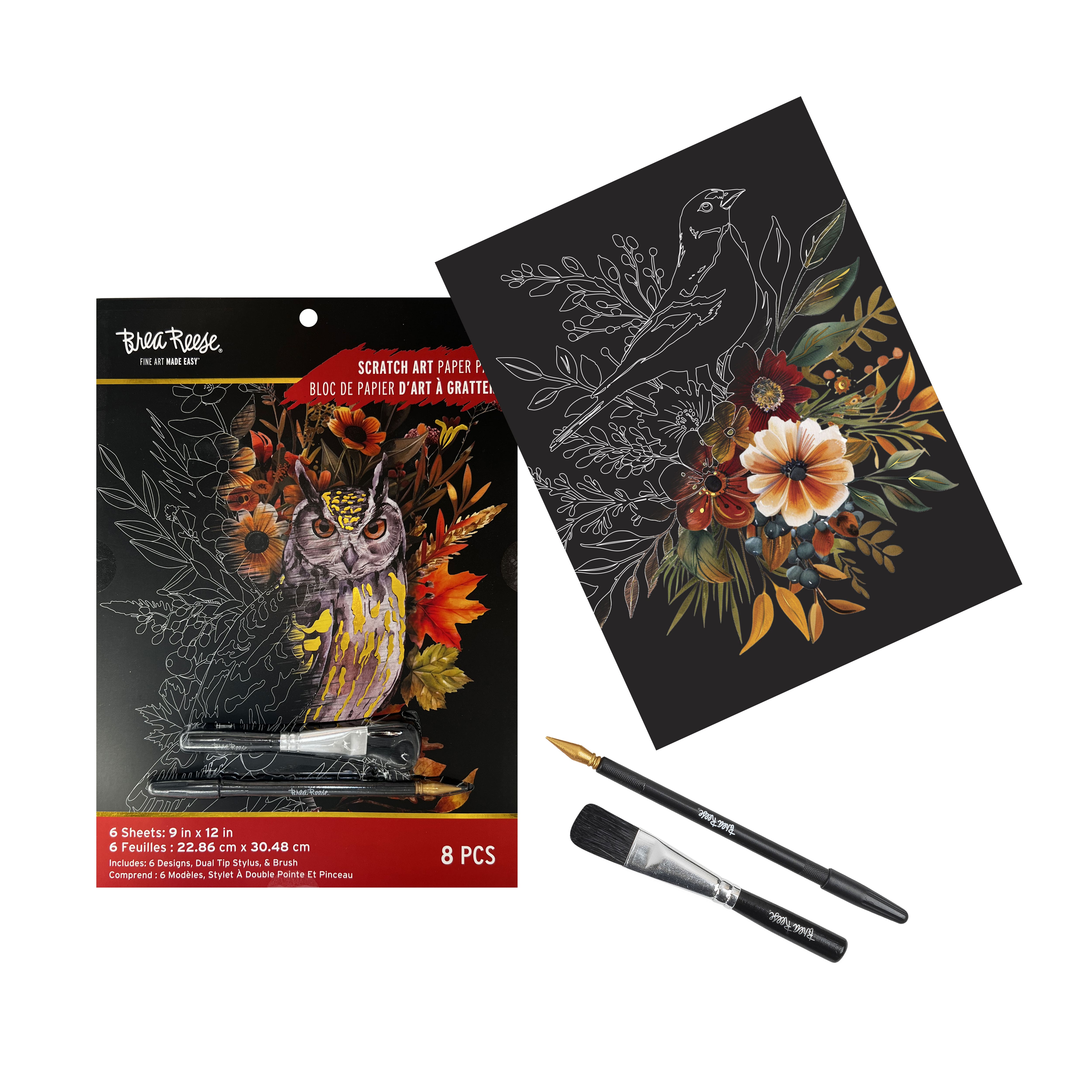 Brea Reese&#x2122; 9&#x22; x 12&#x22; Autumn Equinox Scratch Art Paper Pad