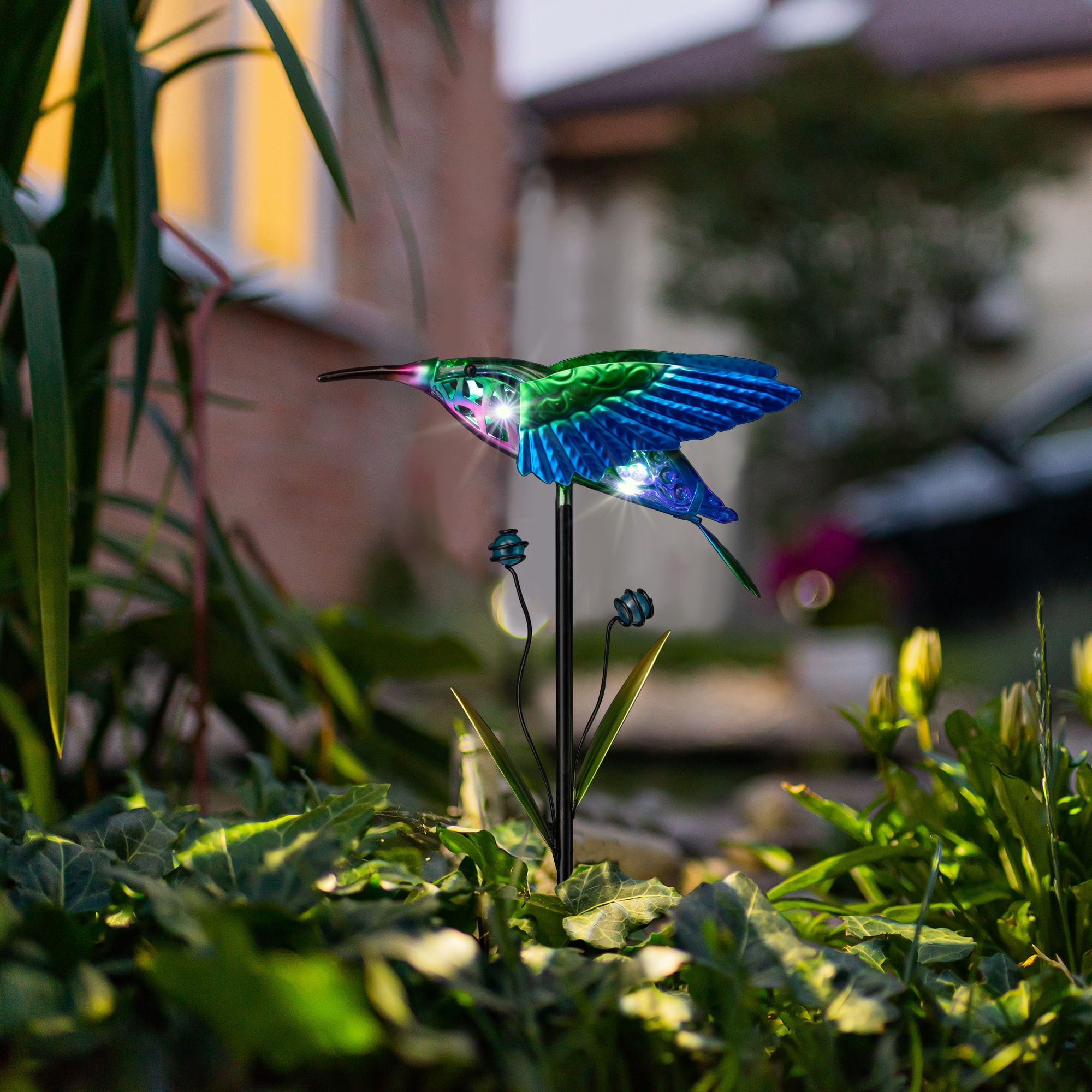 Glitzhome® 36" Solar Lighted Hummingbird Garden Stake