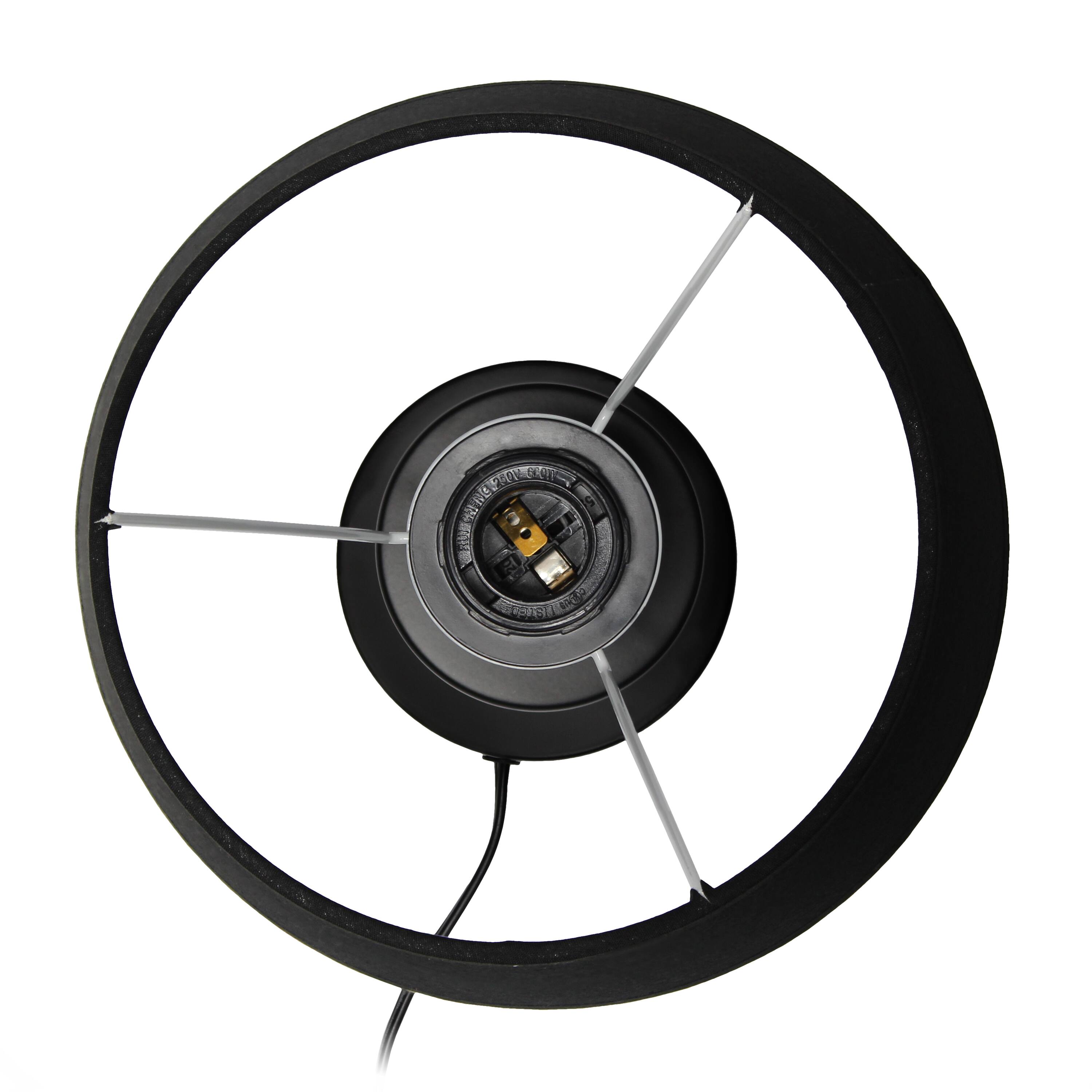 Simple Designs 17" Encased Metal & Clear Glass Table Lamp