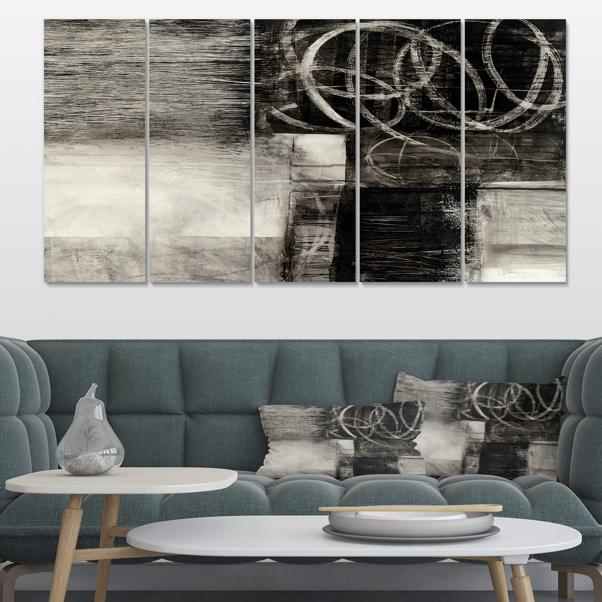 Designart - A Geometric Day I - Mid-Century Modern Gallery-wrapped Canvas