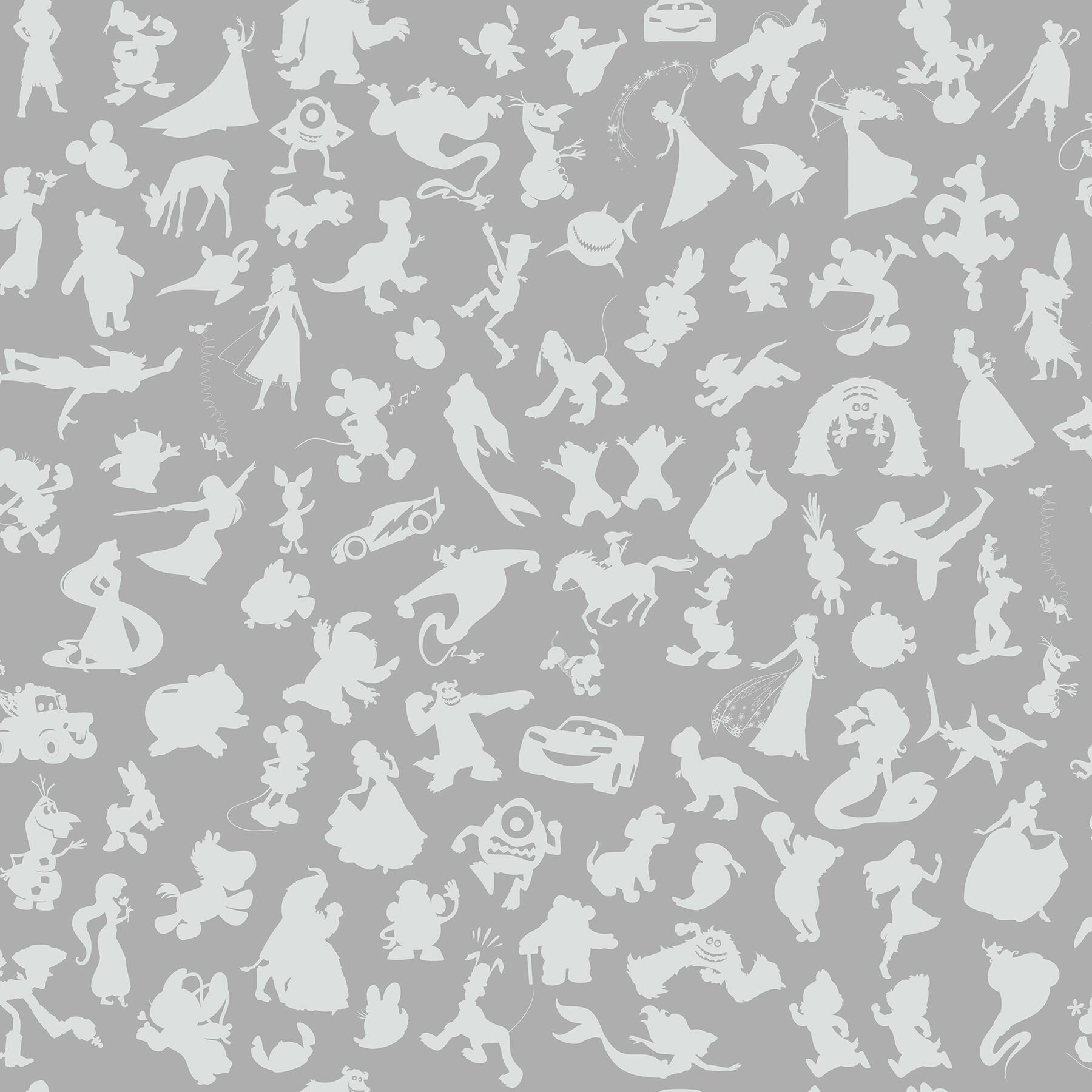 RoomMates Disney 100th Anniversary Characters Silver Peel & Stick Wallpaper