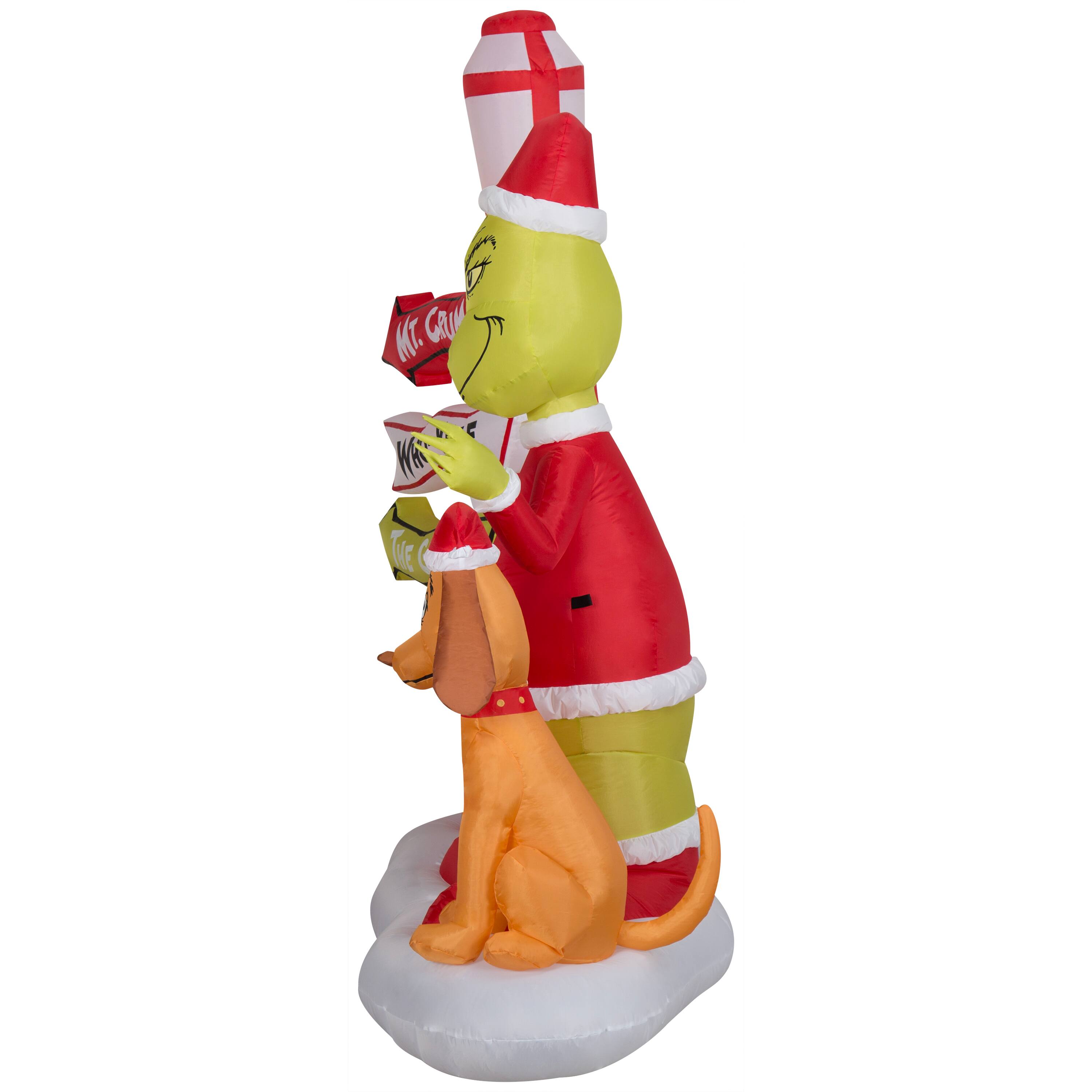 6ft. Airblown&#xAE; Inflatable Christmas Grinch &#x26; Max with Lamp Post