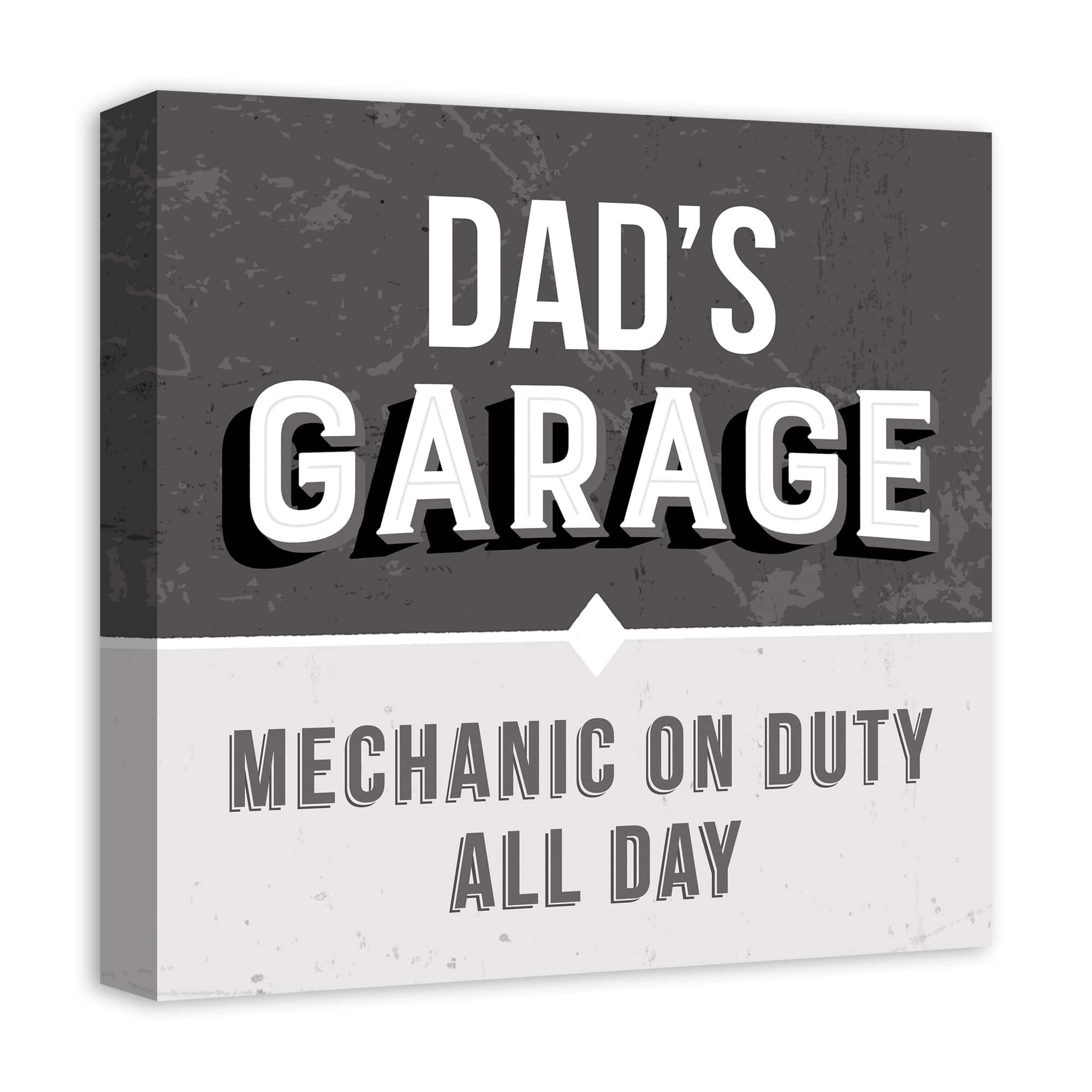 Garage Gray Dad Canvas Wall Art