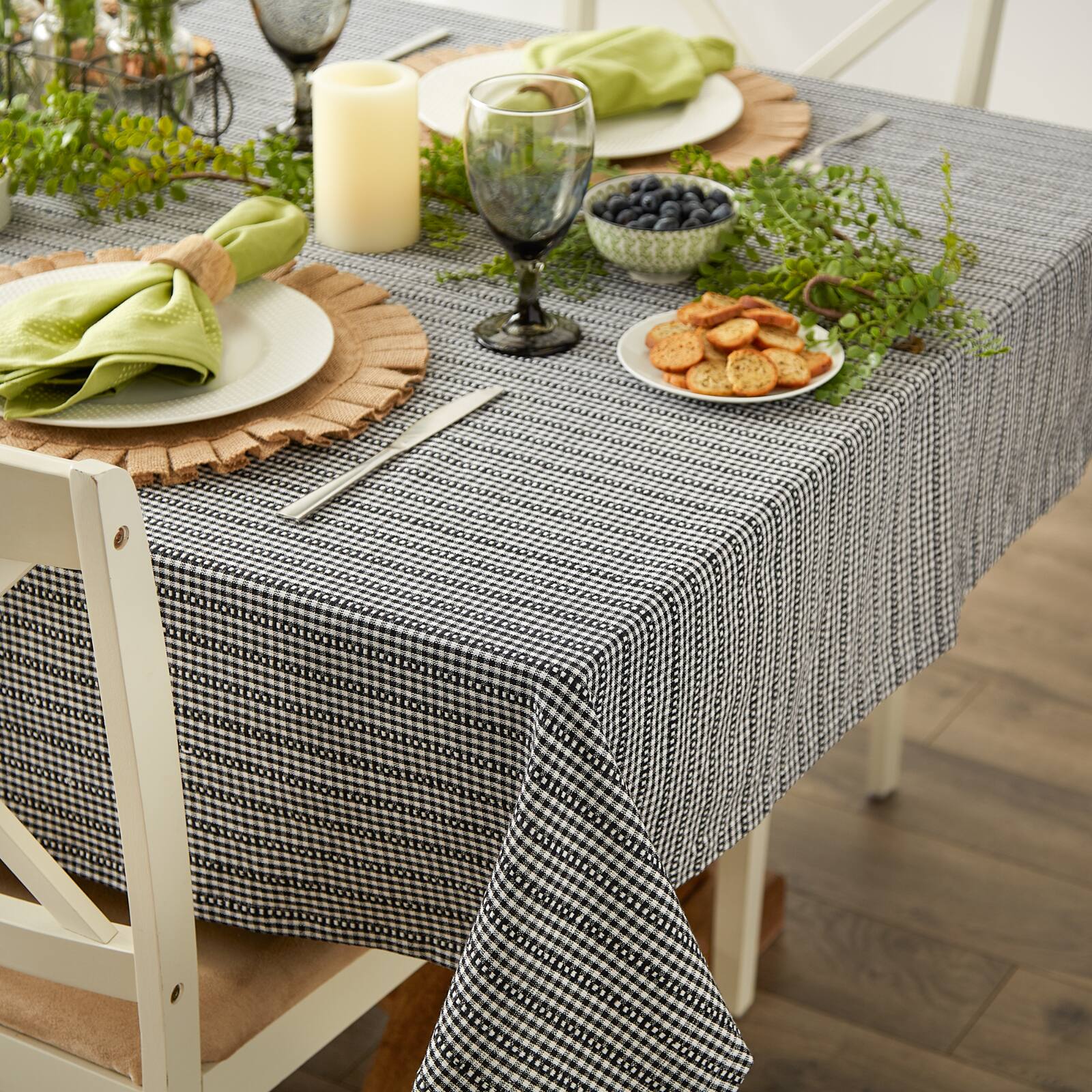 DII&#xAE; Black Farmhouse Gingham Tablecloth