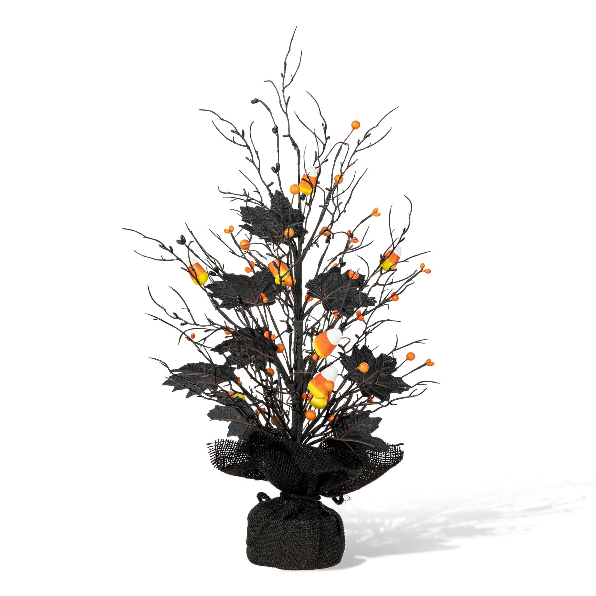 Glitzhome&#xAE; 21&#x22; Lighted Halloween Candy Corn Berries Table Tree