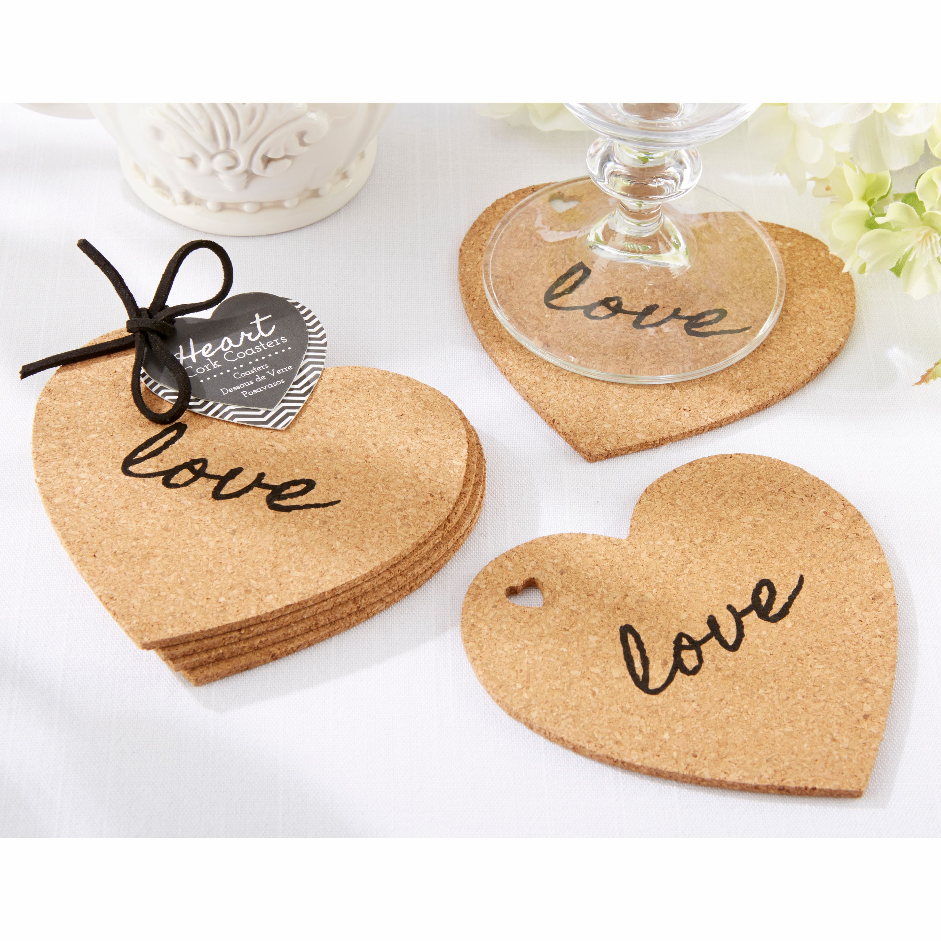 Kate Aspen® Heart Cork Coaster Set, 6 Sets
