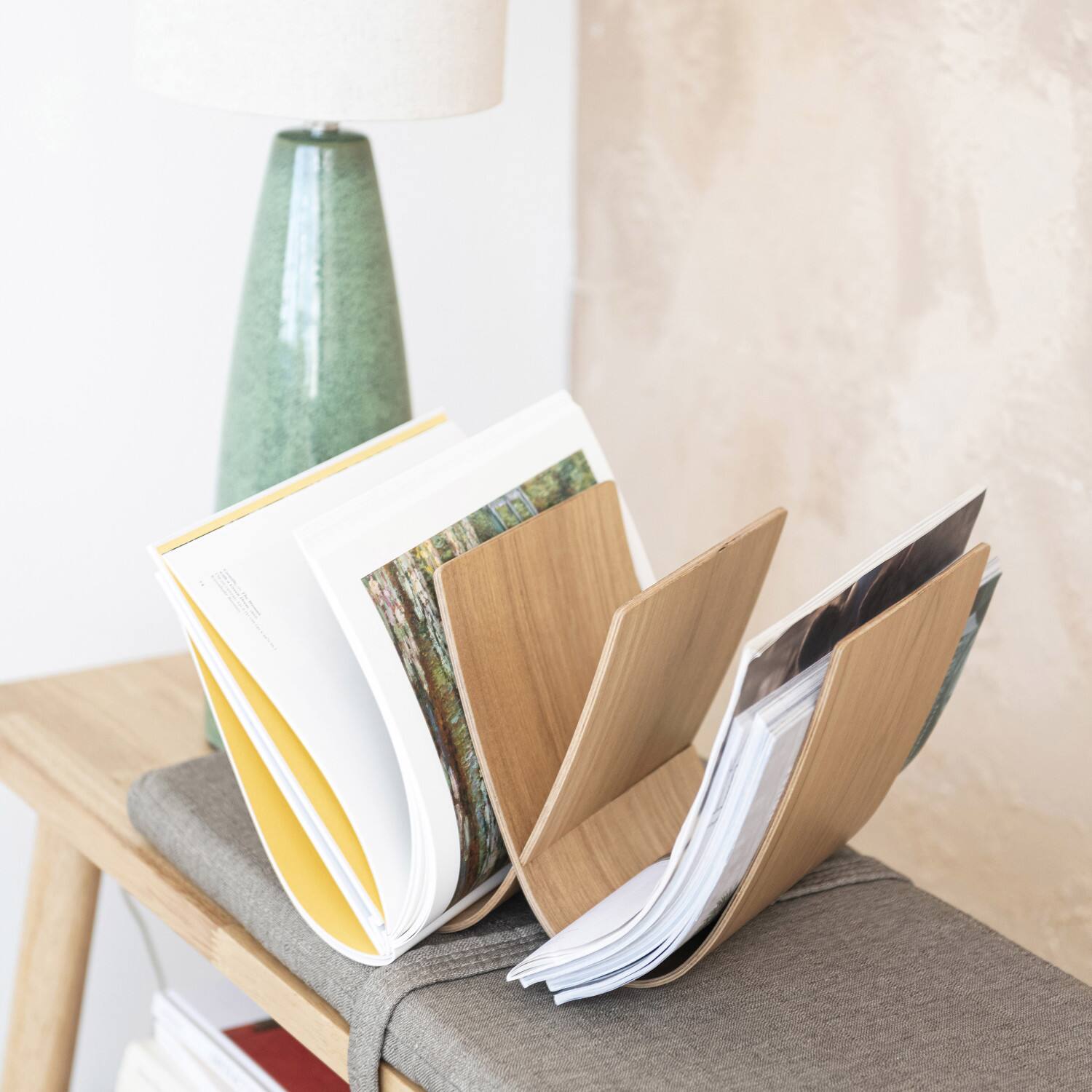 Hello Honey® 27.5" Green Reactive Glaze Ceramic Table Lamp with Linen Shade