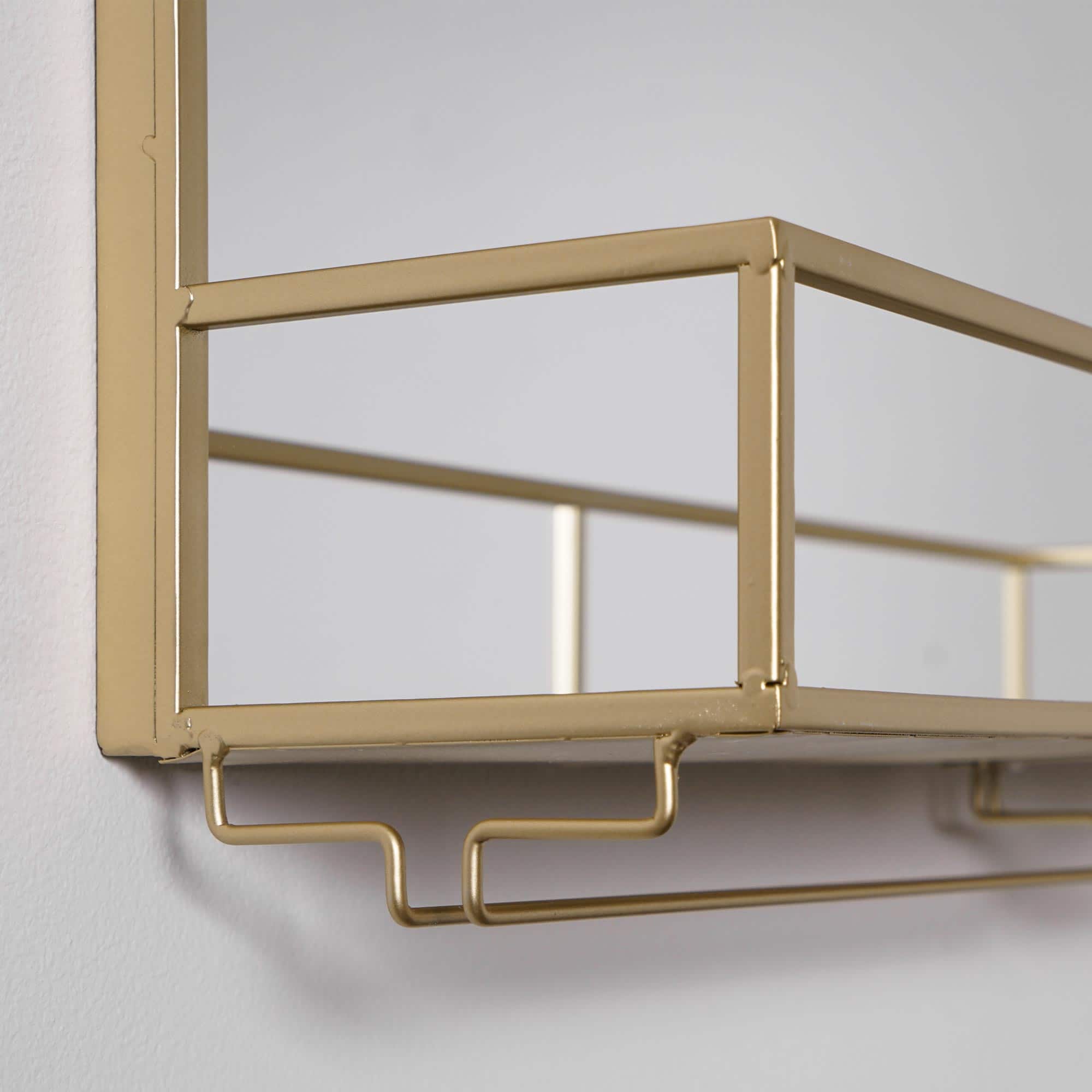 Gold Frame Rectangle Vanity Wall Mirror with Storage - 21.25&#x22; x 31.5&#x22;