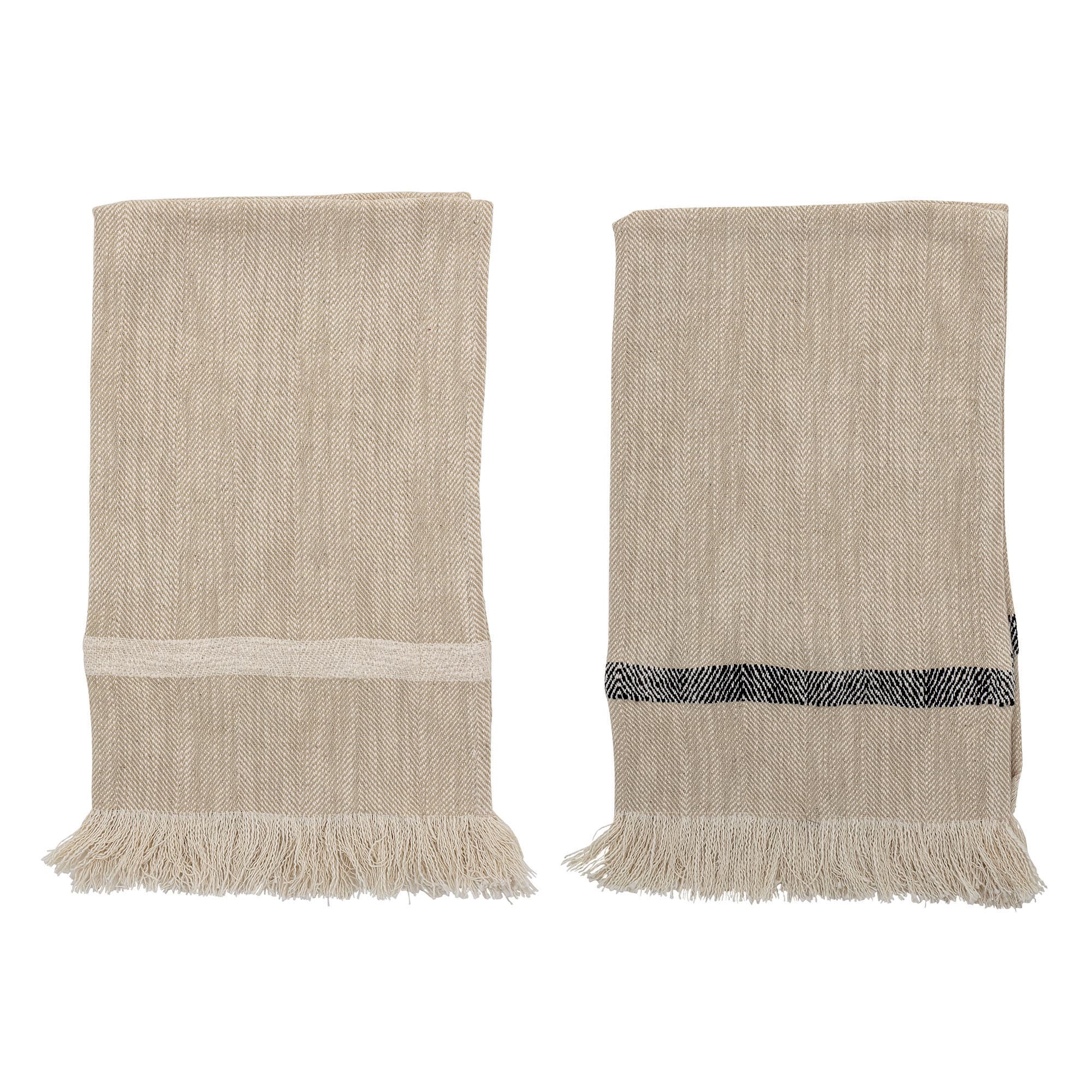 Hello Honey® Single Stripe Cotton Tea Towels with Tassels, 2ct.