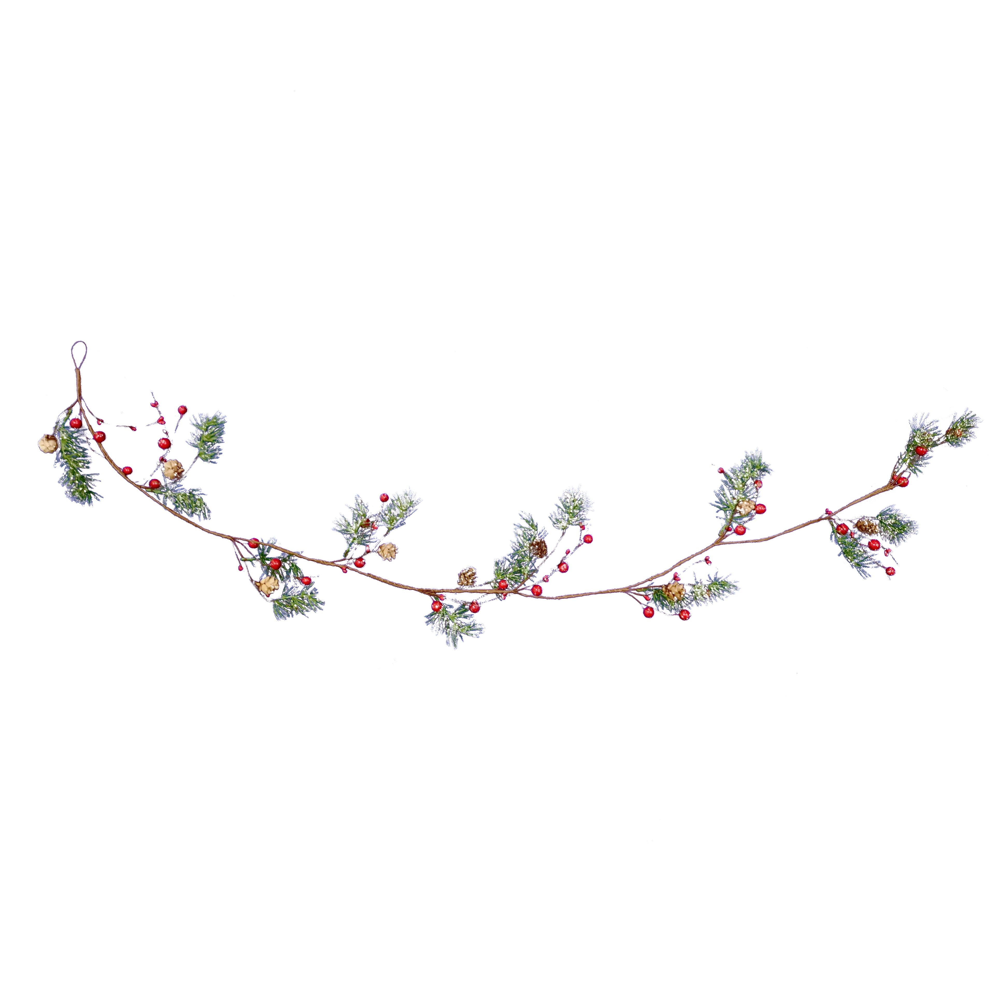 5ft. Icy Pine, Mini Pinecone &#x26; Red Berry Coiled Garland by Ashland&#xAE;