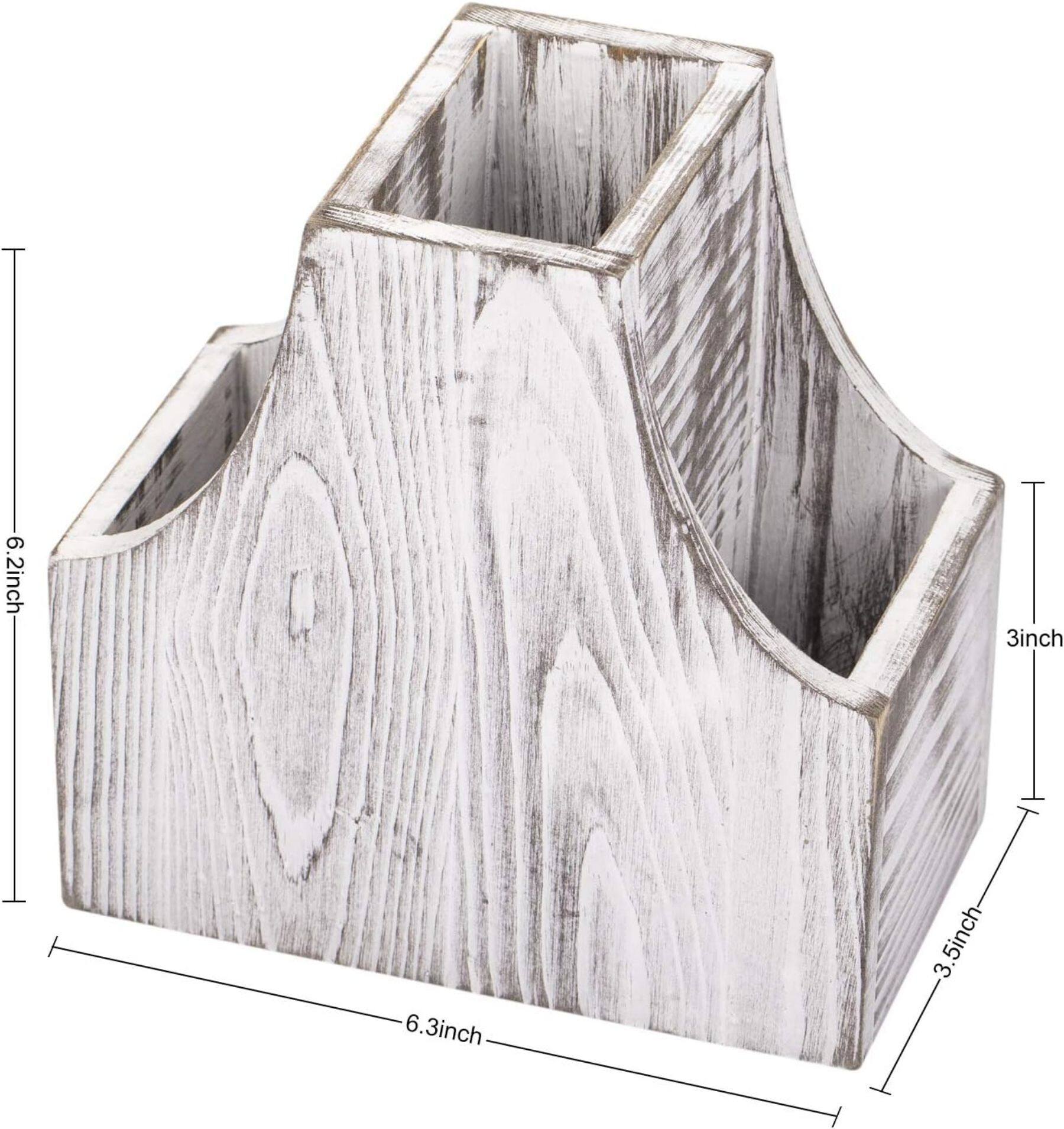 NEX™ 6.5" Rustic White 3-Compartment Remote Control Holder