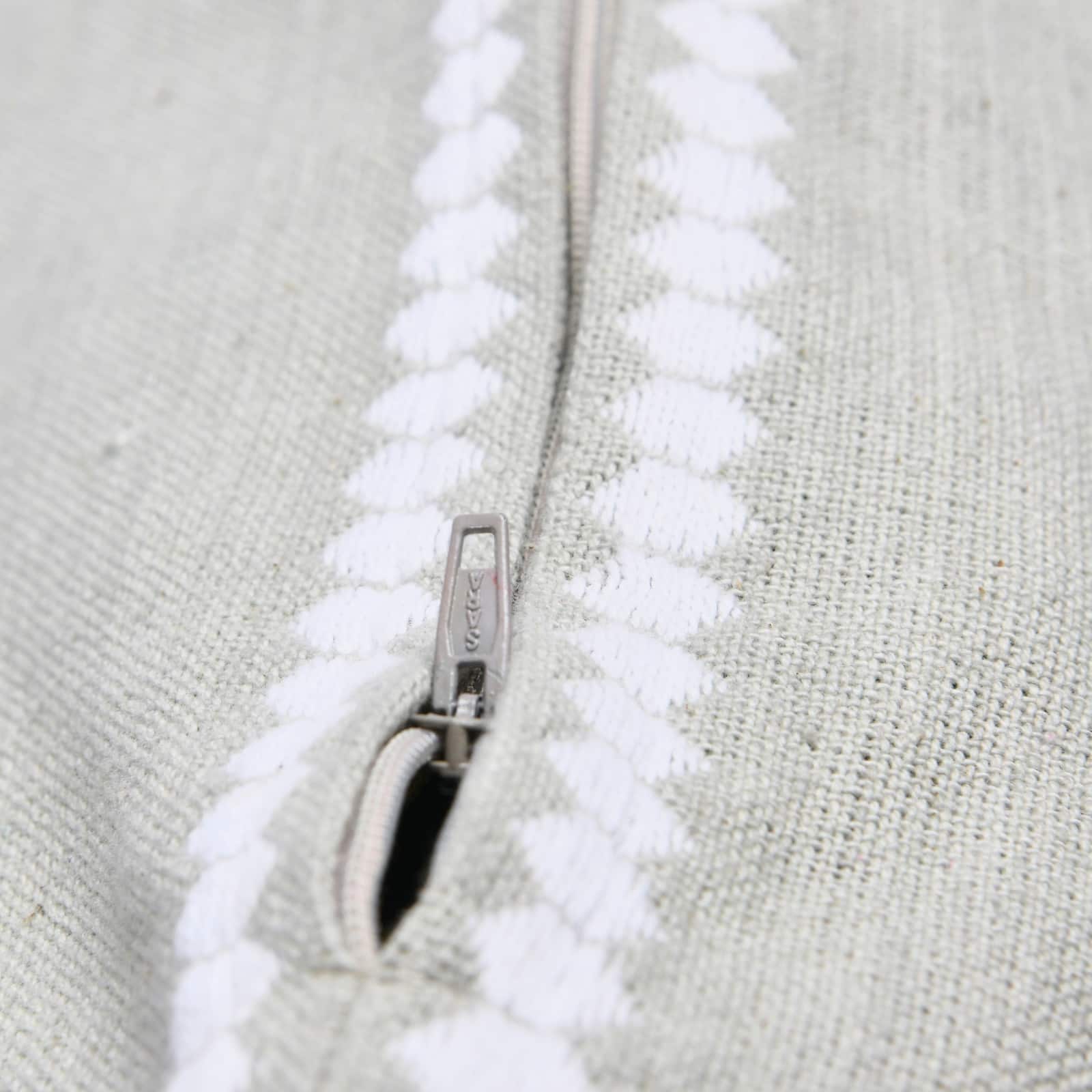 Hello Honey® Gray Square Embroidered Multistripe Cotton Pillow Cover