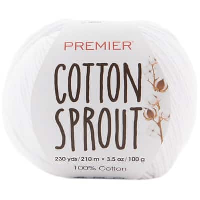 Premier Yarns Cotton Sprout DK, Natural Cotton Yarn, Machine-Washable, DK  Yarn for Crocheting and Knitting, Beige, 3.5 oz, 230 Yards