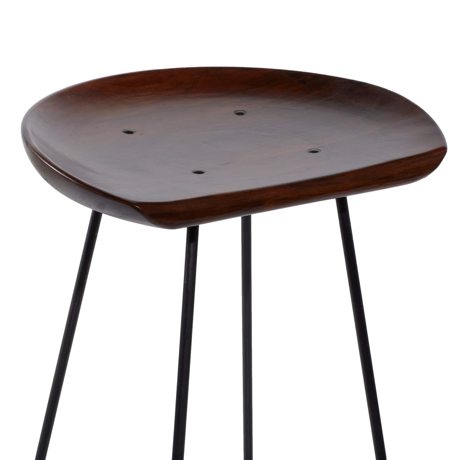 Brown Iron &#x26; Wood Rustic Stool