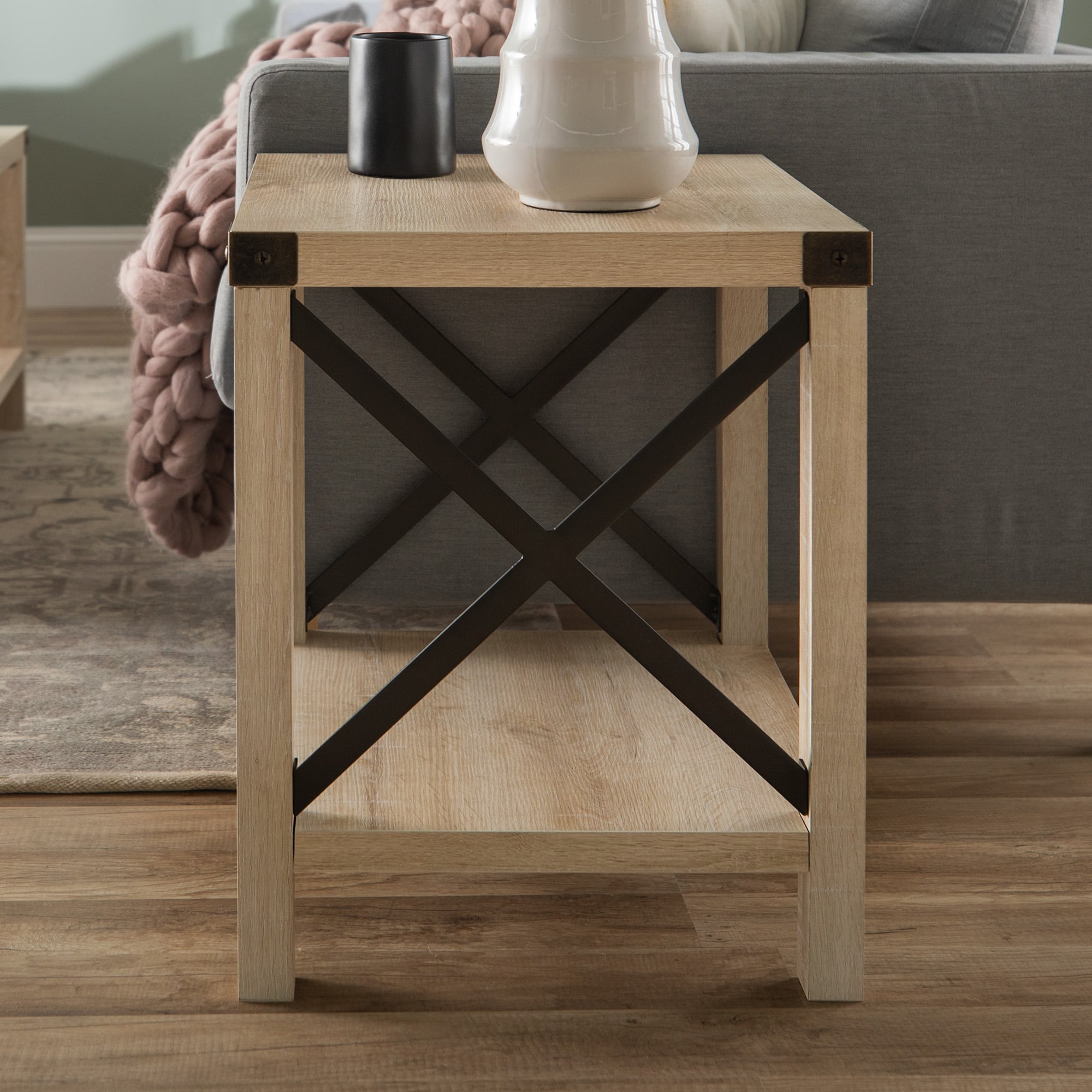 Walker Edison 22" Rustic Wood Side Table