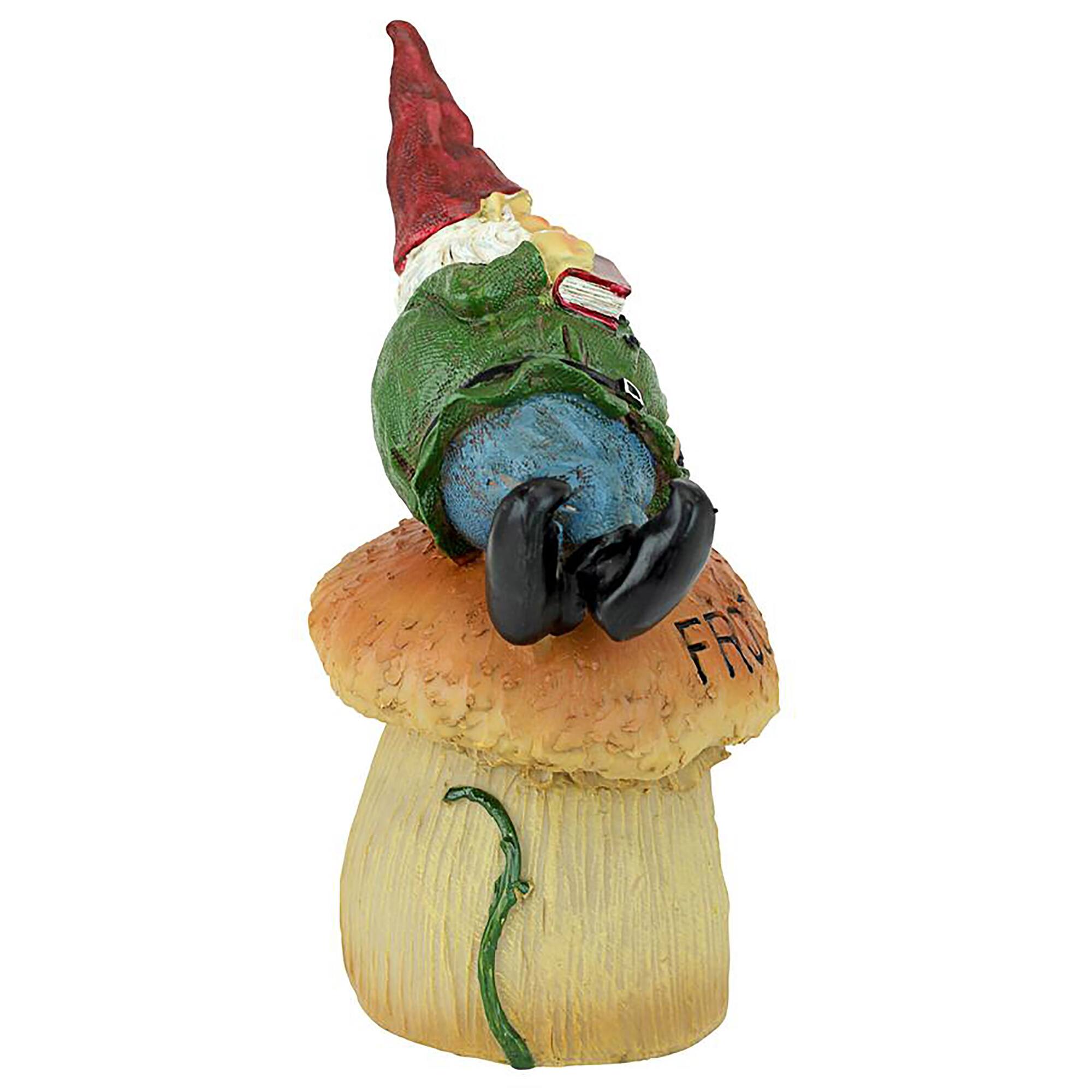 Design Toscano 10&#x22; Gnome Frog House Garden Statue