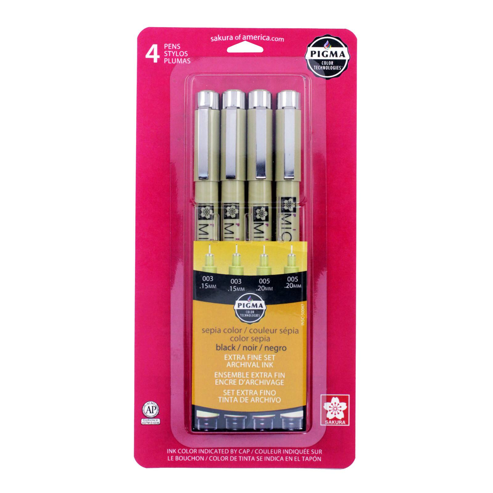 Pigma Micron Extra Fine Line 4 Pen Set Black Sepia Michaels